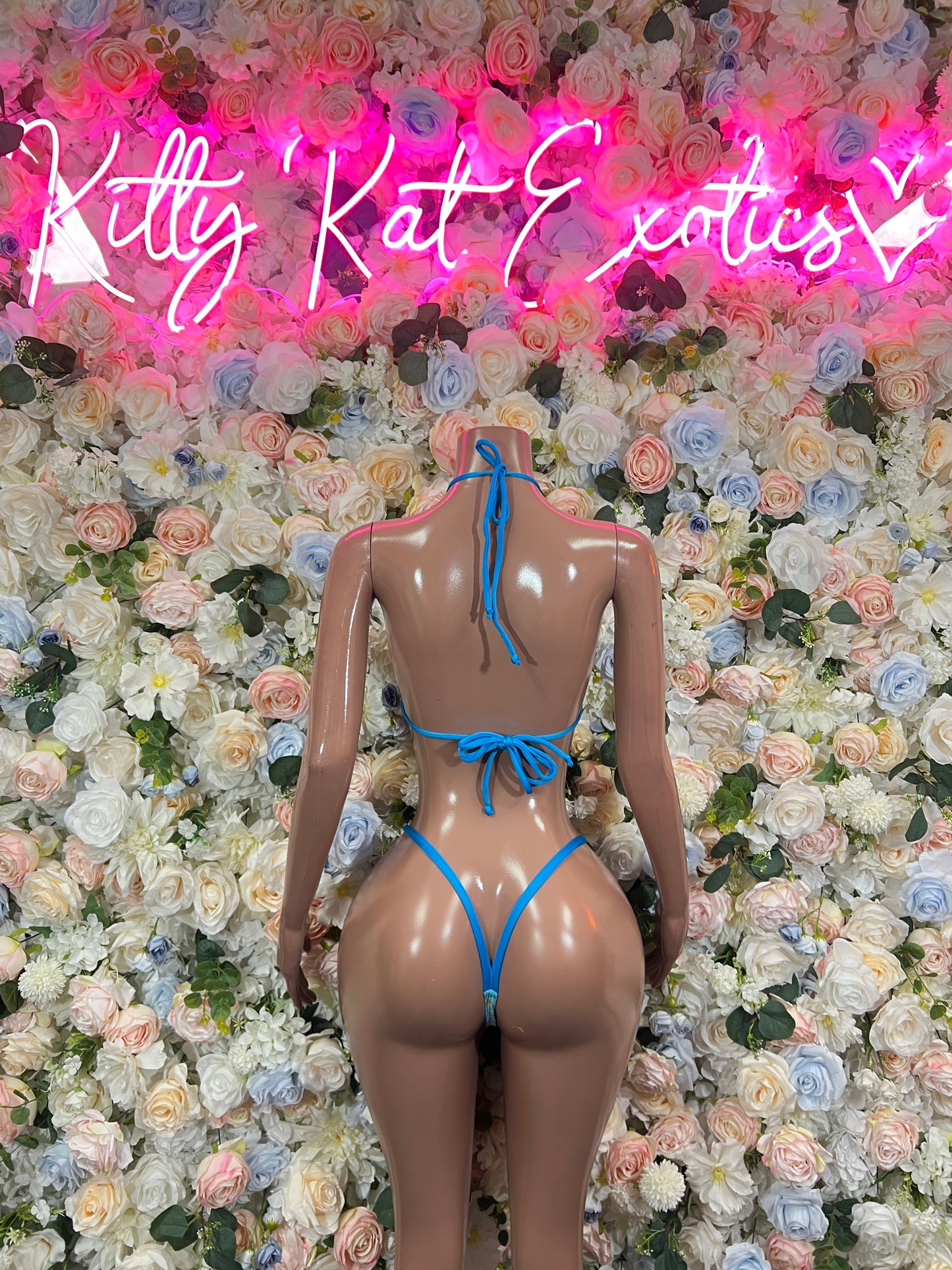 Festival Bikini Aqua Cheetah Two Piece Outfit, Bartender Uniform, Rave Festival Wear, Exotic Dancewear, Clubwear Costume, Waitress Set