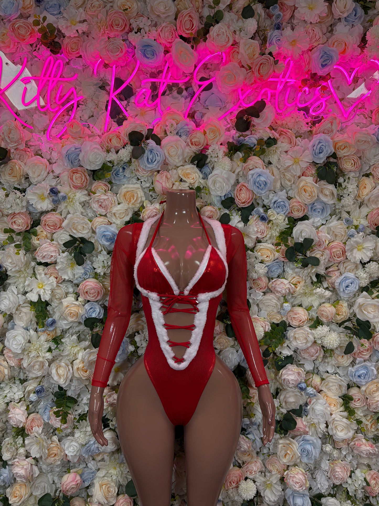 Bottlegirl Outfit Christmas Sexy Santa Bodysuit  Costume Santa Baby Outfit Bartender Dancewear