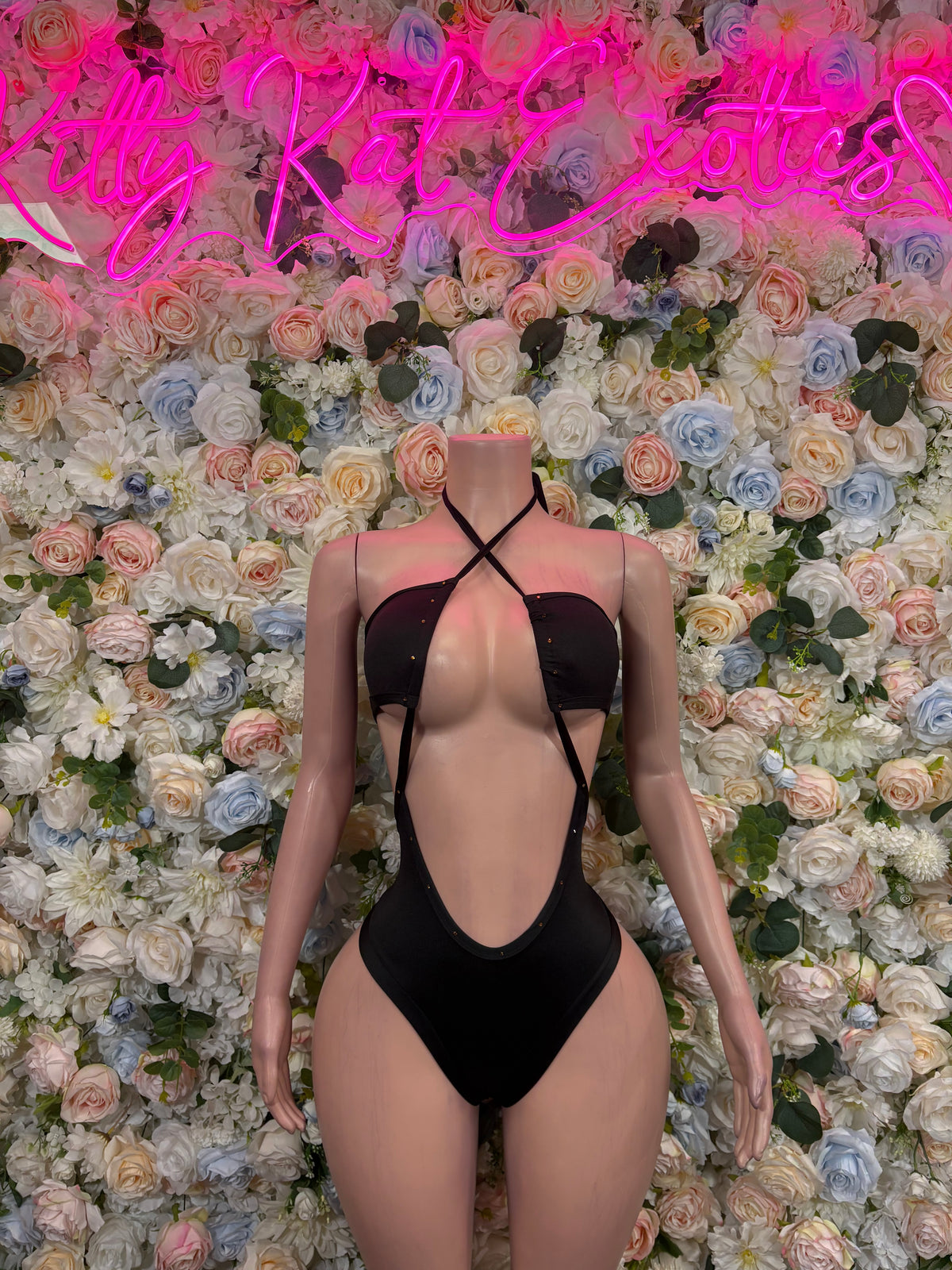 Black One-Piece Bodysuit  – Exotic Dance & Rave Wear Fesival Bodysuit