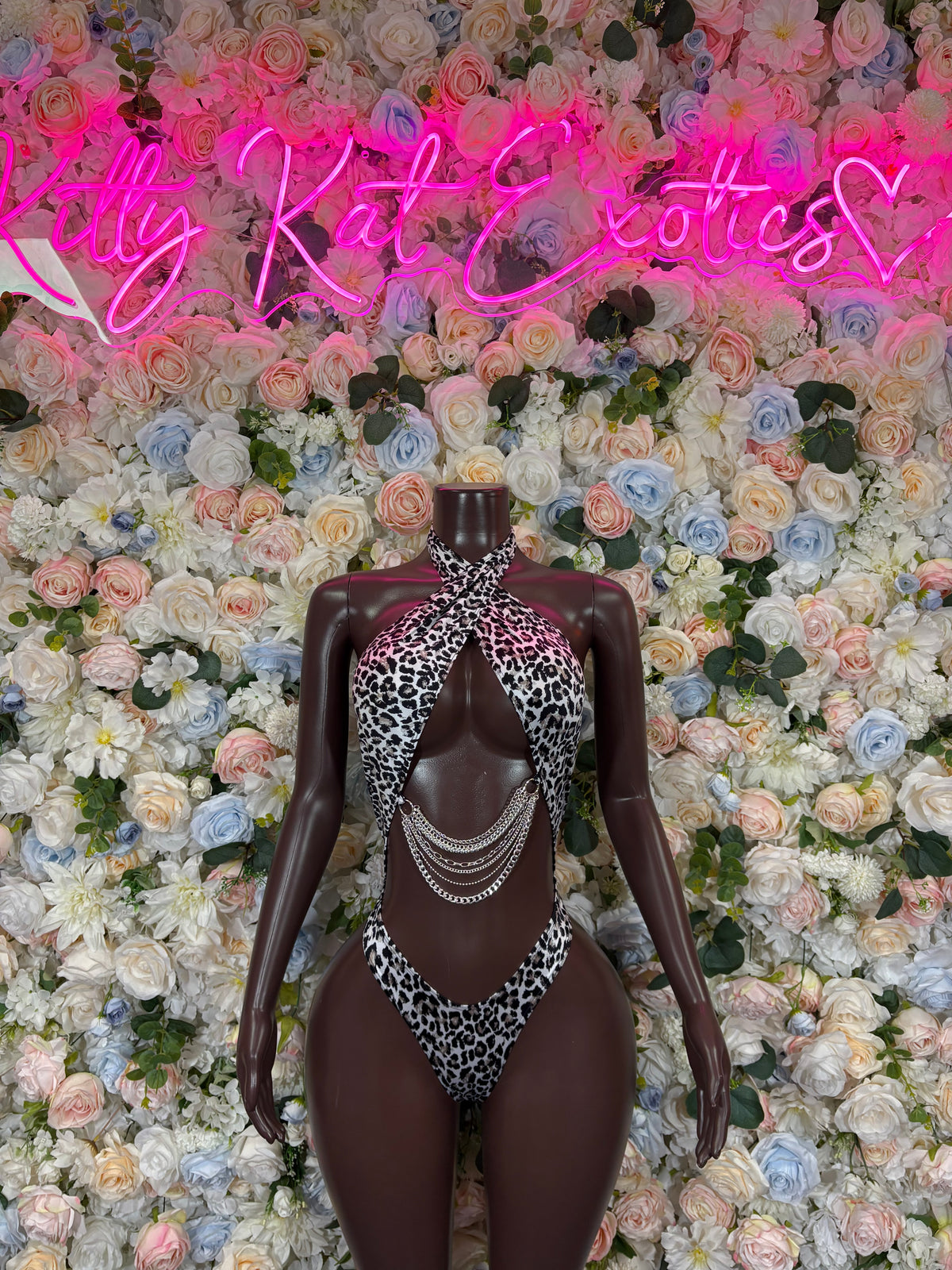 Exotic Dancewear  - One Piece Cheetah Print Slingshot  Festival Outfit, EDM Dancewear, Party Clubwear
