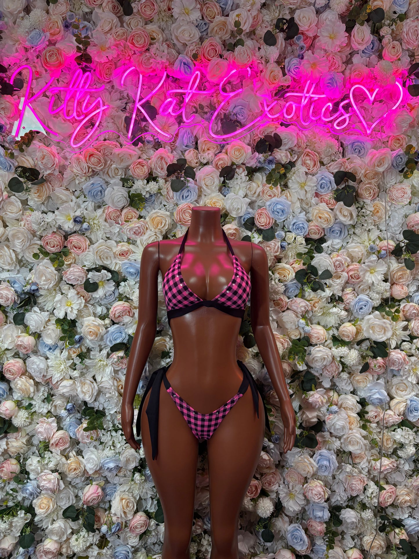 Pink Plaid Two Piece Bikini Set – Festival Rave Wear