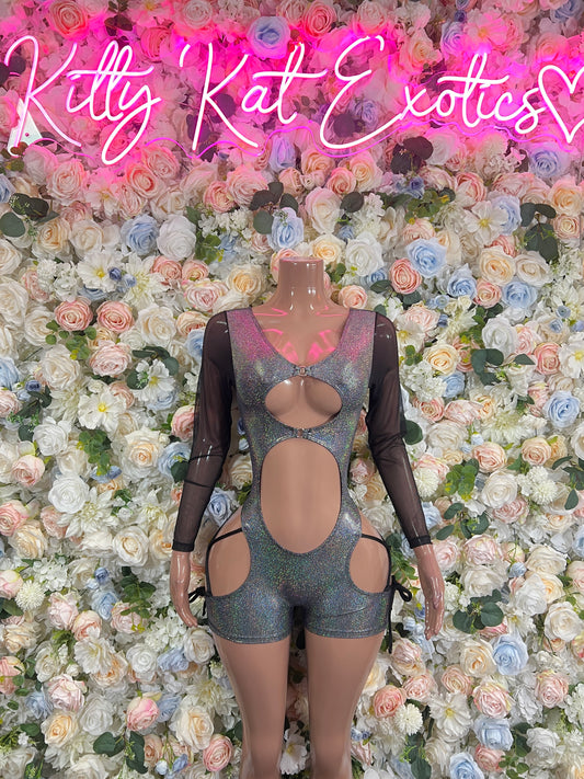Bartender Outfits - Chrome Metallic Bodysuit