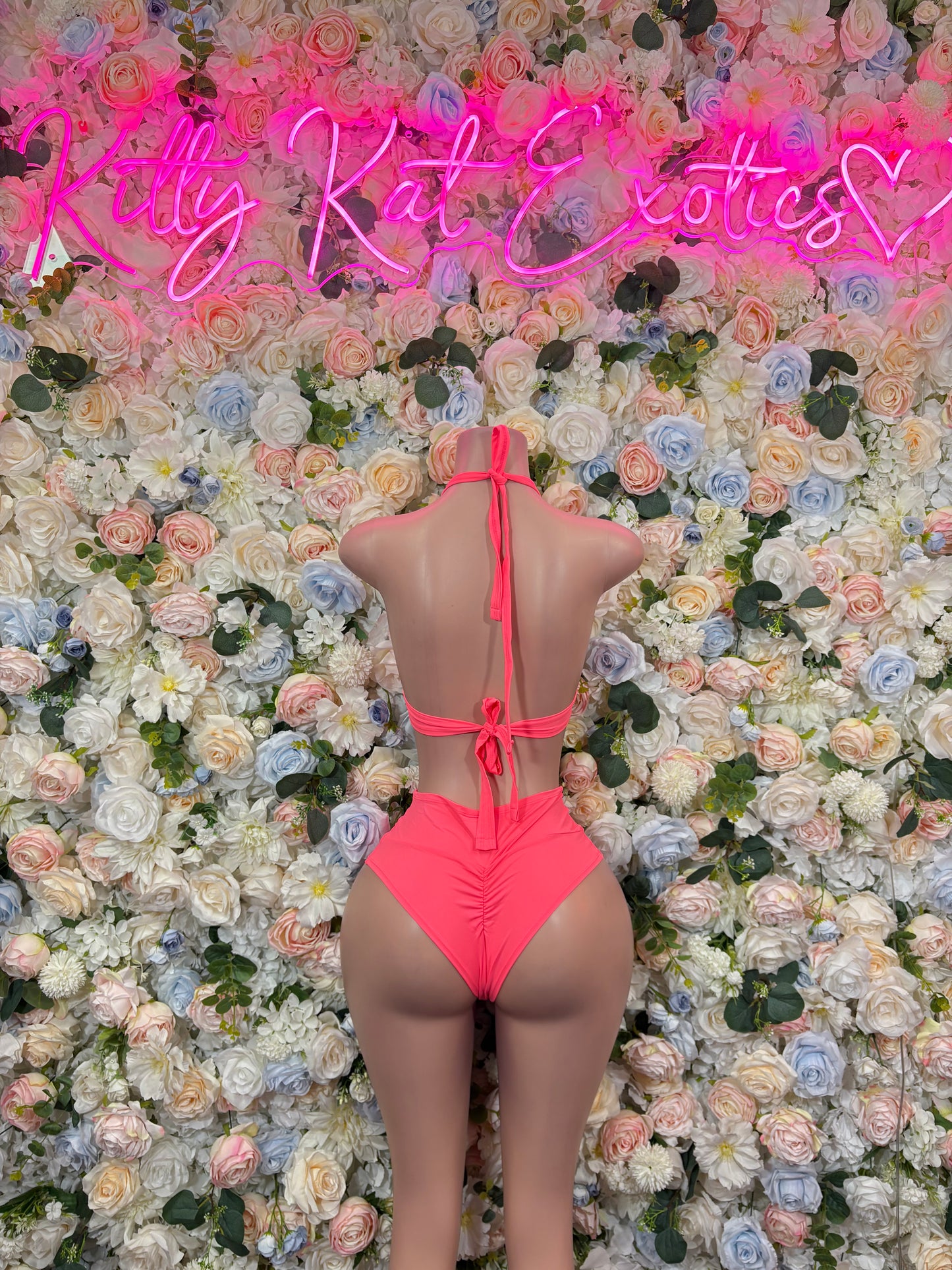 Coral Two Piece Exotic Dancewear Rave Festival Outfit