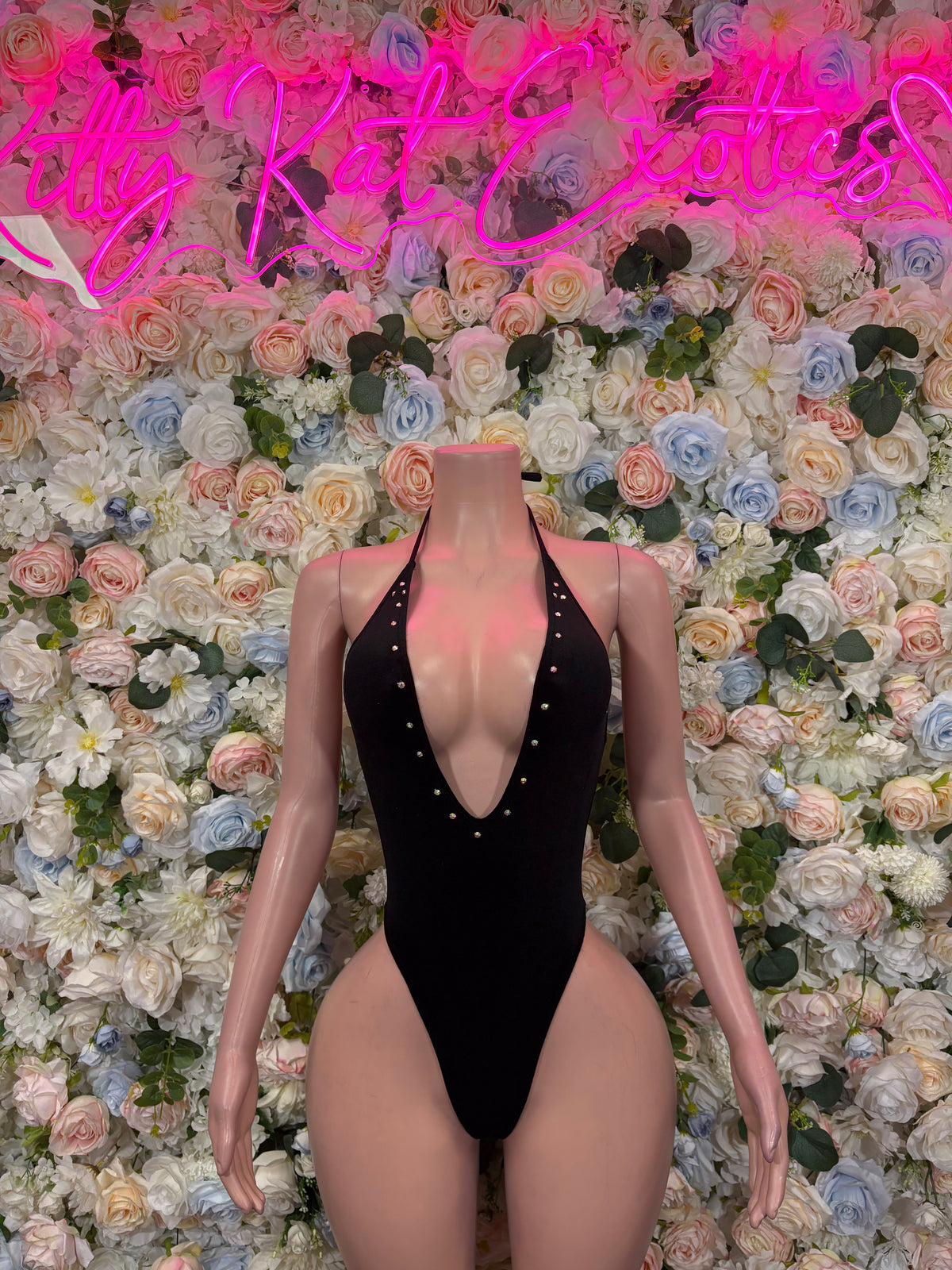 Black Velvet Rave Bodysuit, Strappy High Cut One Piece, Festival Clubwear