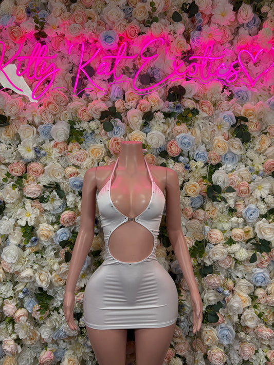 Exotic Dancewear Outfit White Dress Clubwear Festival Outfit EDM Party Dress Sexy White Bodycon Womens Dress