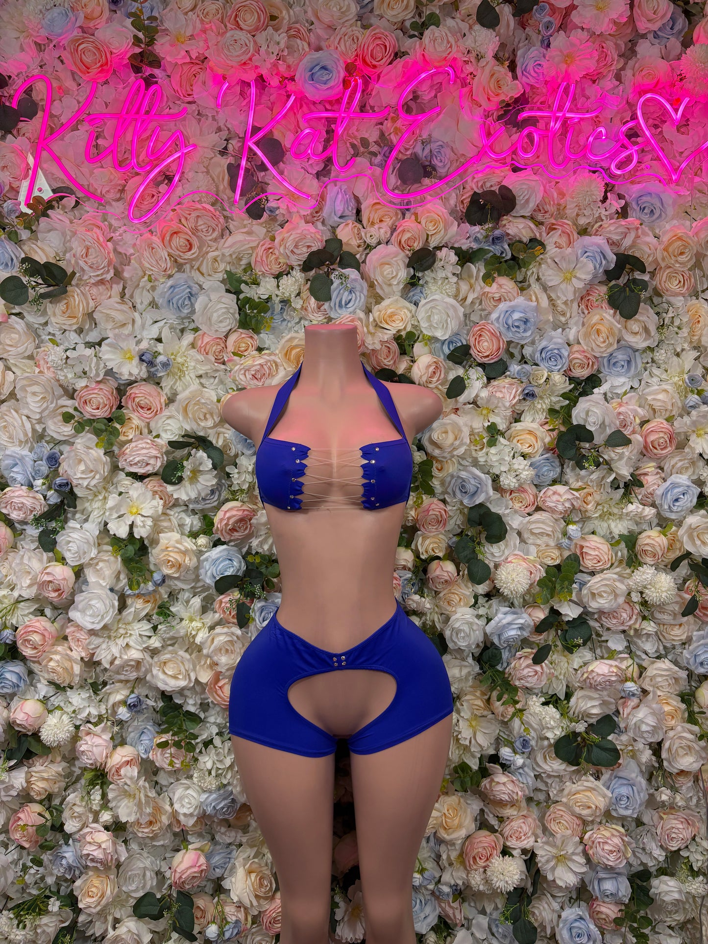 Royal Blue Two Piece Set Festival Outfit Dancewear Clubwear Ravewear