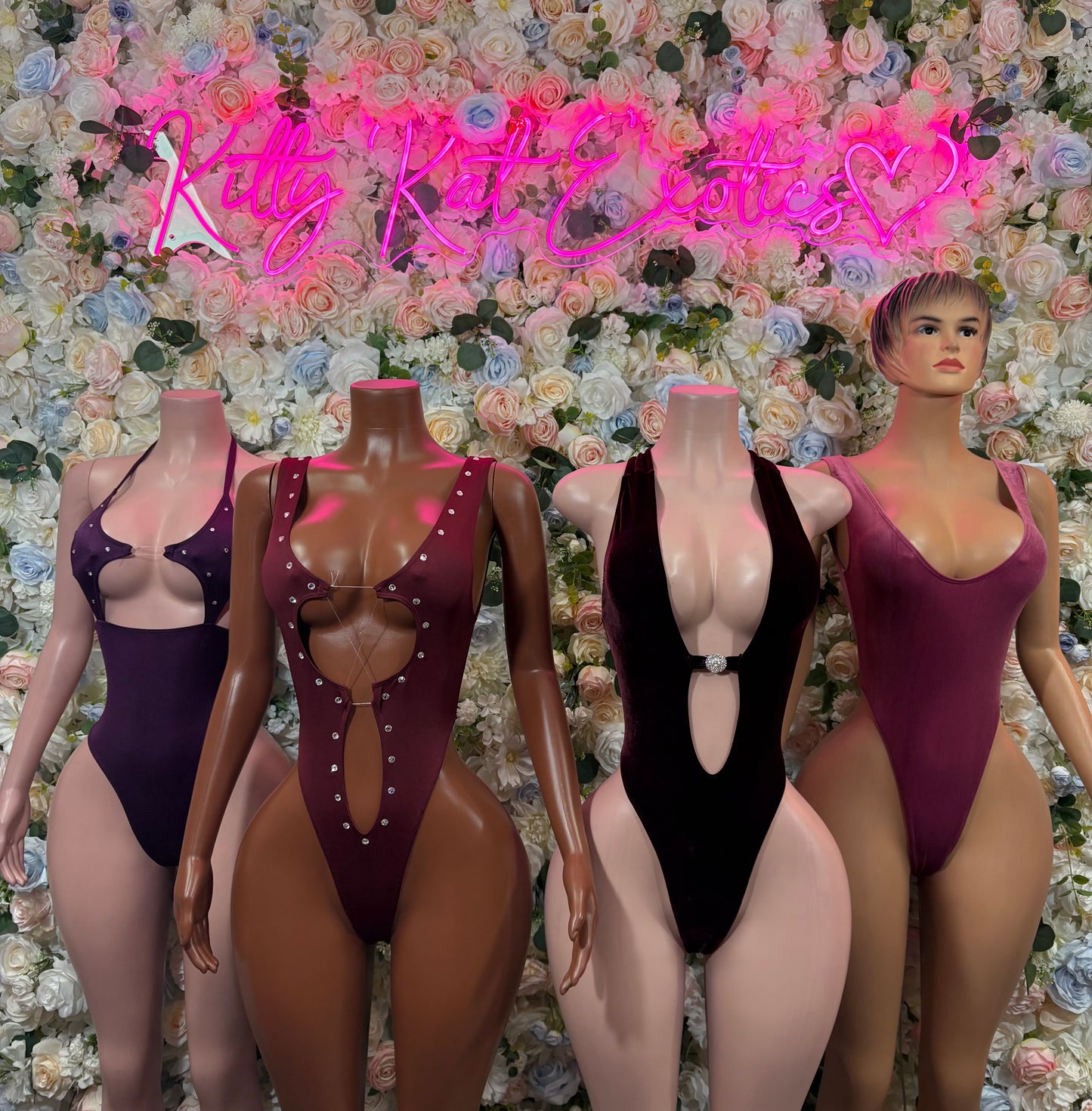 Bottlgeirl Burgundy Bodysuit Women’s Rave Festival Outfit - Exotic Dancewear