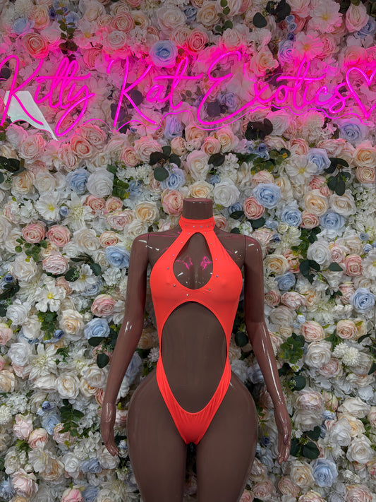 Women’s Bodysuit Orange One-Piece Bodysuit – Summer Festivals & Rave Wear Dancewear