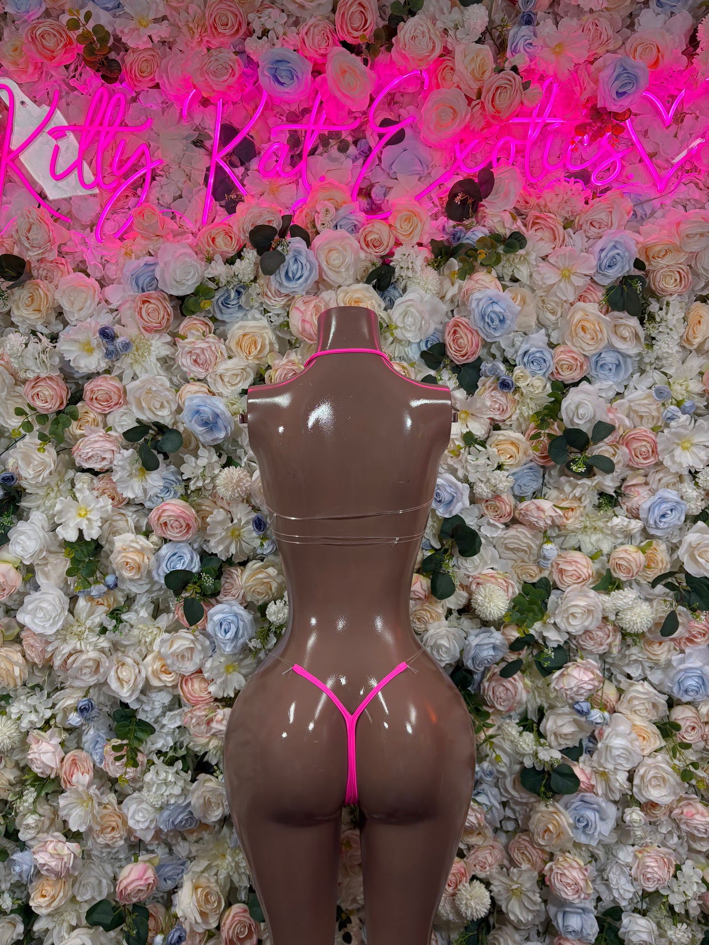 Exotic Dancewear Pink Rhinestone Two Piece Bikini set – Rave outfit, rave wear costume, pole dance lingerie, festival bikini