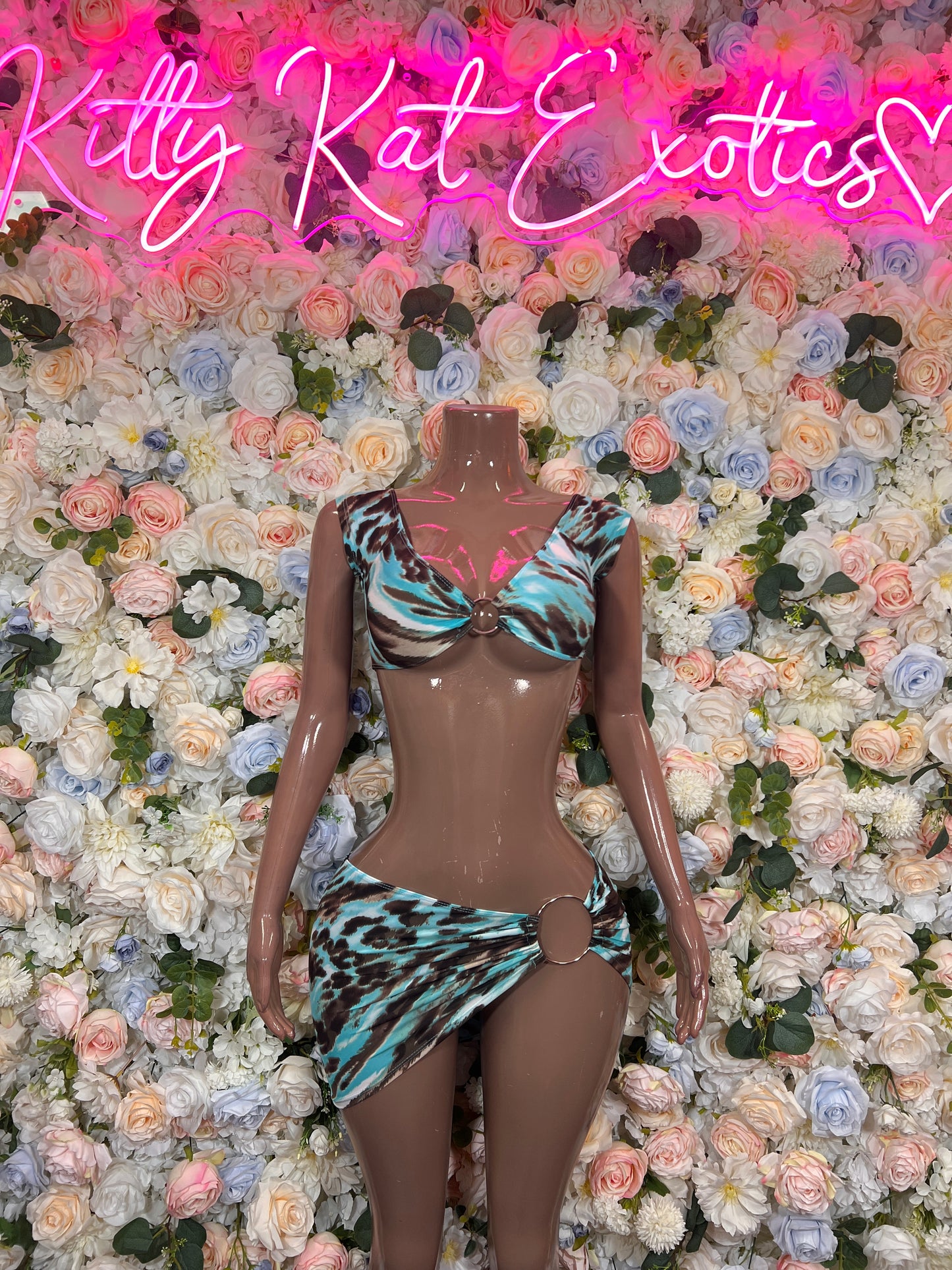 Turquoise Two Piece Skirt Rave Wear