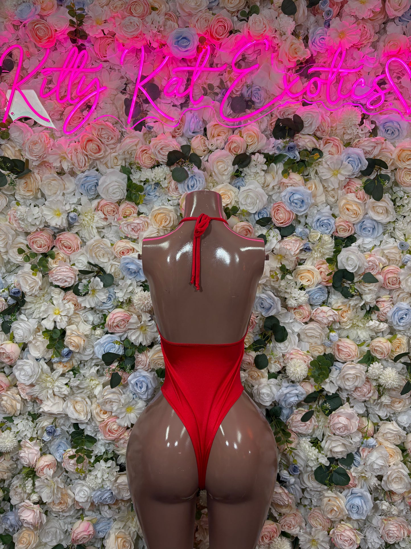 Red Bodysuit Rave Festival Outfit Women - Exotic Dancewear Stripper Clubwear Bottle Girl Ravewear