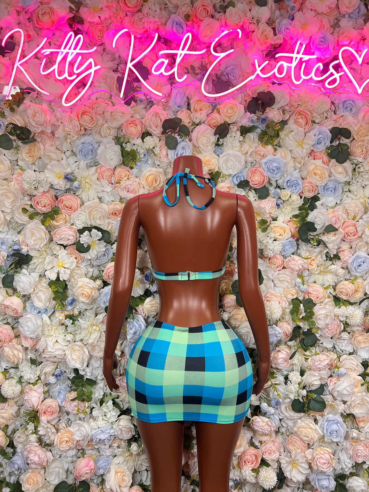Turquoise Two Piece Skirt Rave Wear