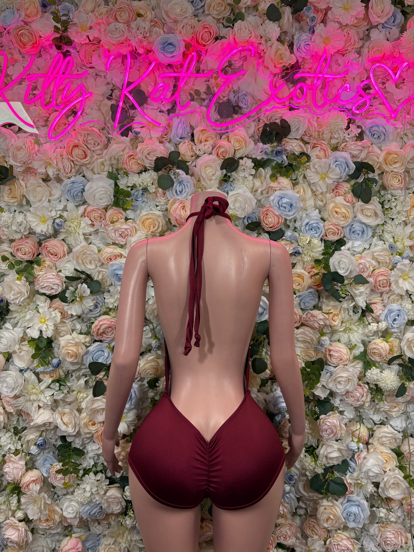 Bartender Bodysuit Burgundy Women’s Rave Festival Outfit - Exotic Dancewear