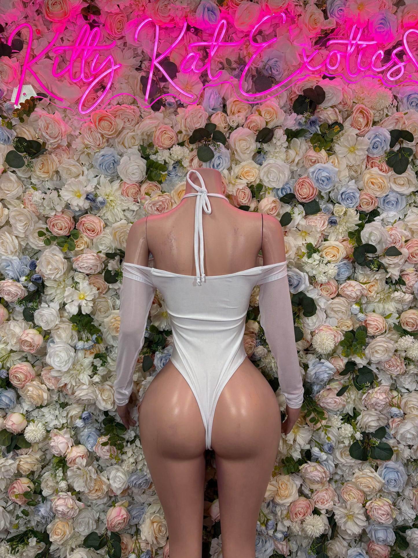 Bottlegirl White Bodysuit One-Piece Rave Oufit– Exotic Dance & Festival Clothing