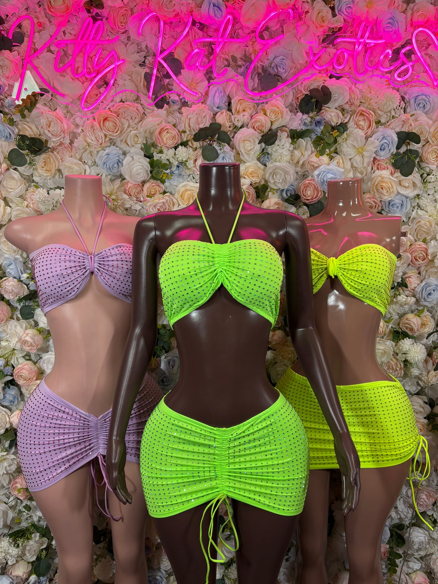 Neon Green Skirt Set - Exotic Dancewear Rave Festival Outfit Clubwear for Women