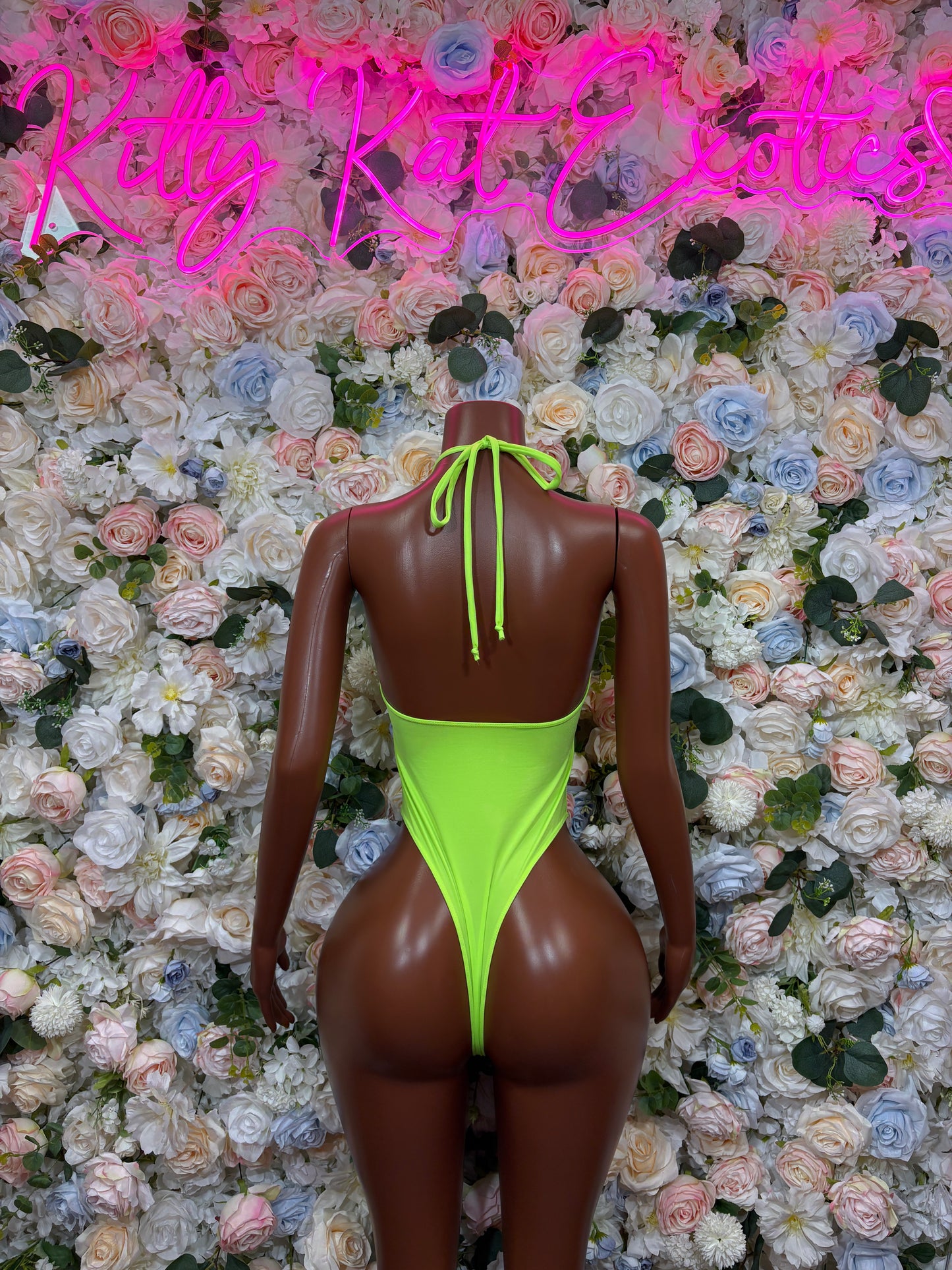 Exotic Dancewear One-Piece Bodysuit - Neon Green Raves, & Festival Clothing