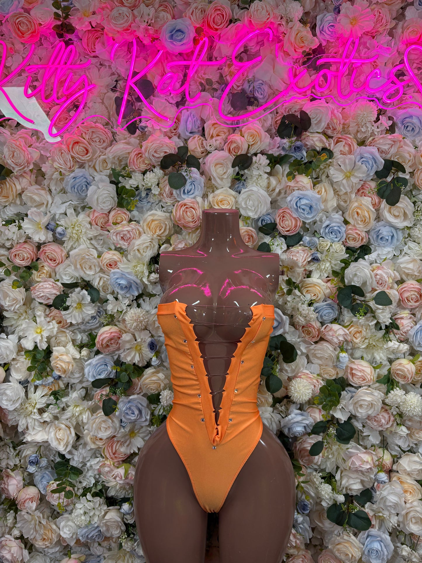 Rave Outfit Bodysuit Orange One-Piece Dancewear