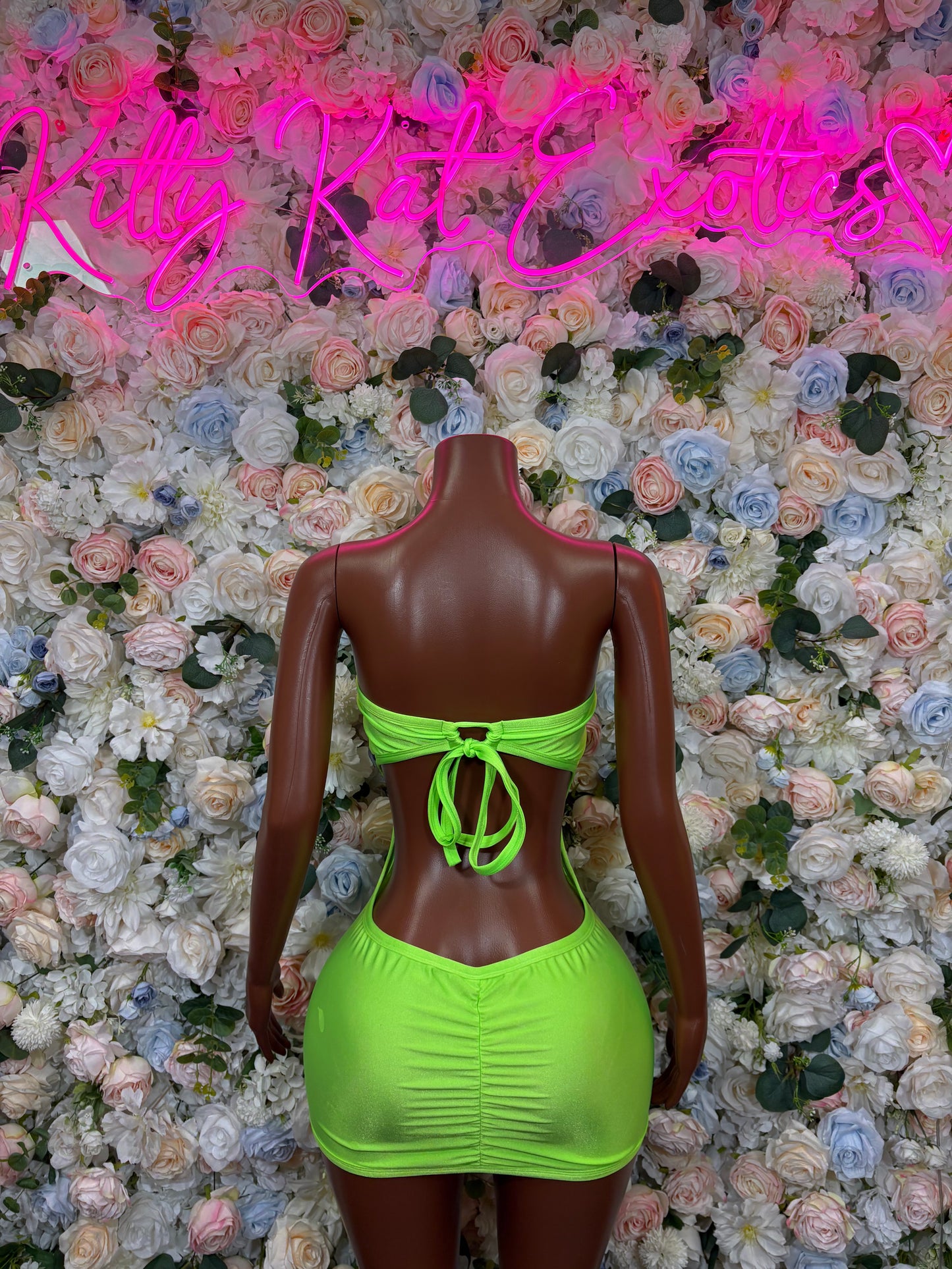 Neon Green Festival Dress – l Exotic Date Nite Dress, Dancewear for Performers & Club Dress
