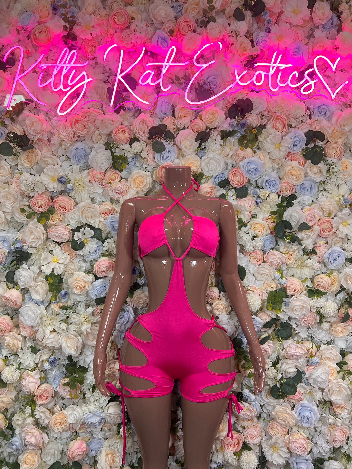Pink Bottlegirl Bodysuit  - One Piece Bartender Outfit,  Dancewear, Party Clubwear