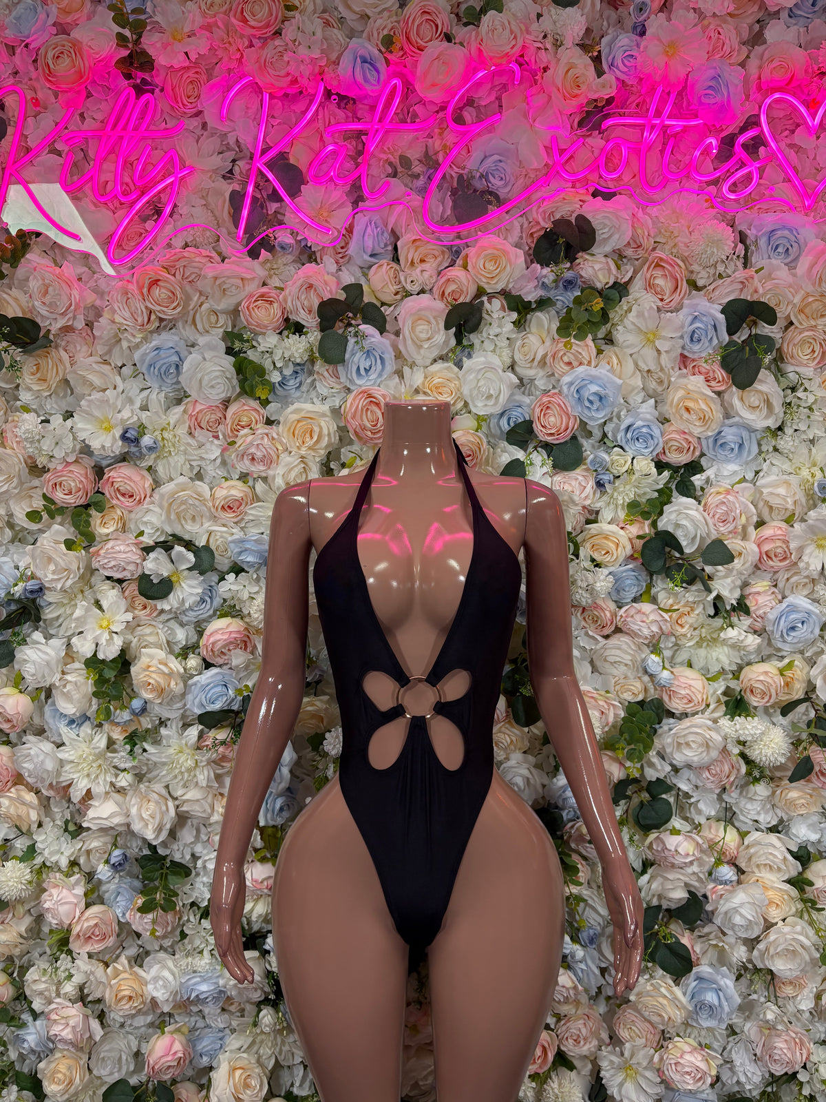 Black Rave Bodysuit One Piece Festival Outfit, High Cut Clubwear, Dance Performance Look