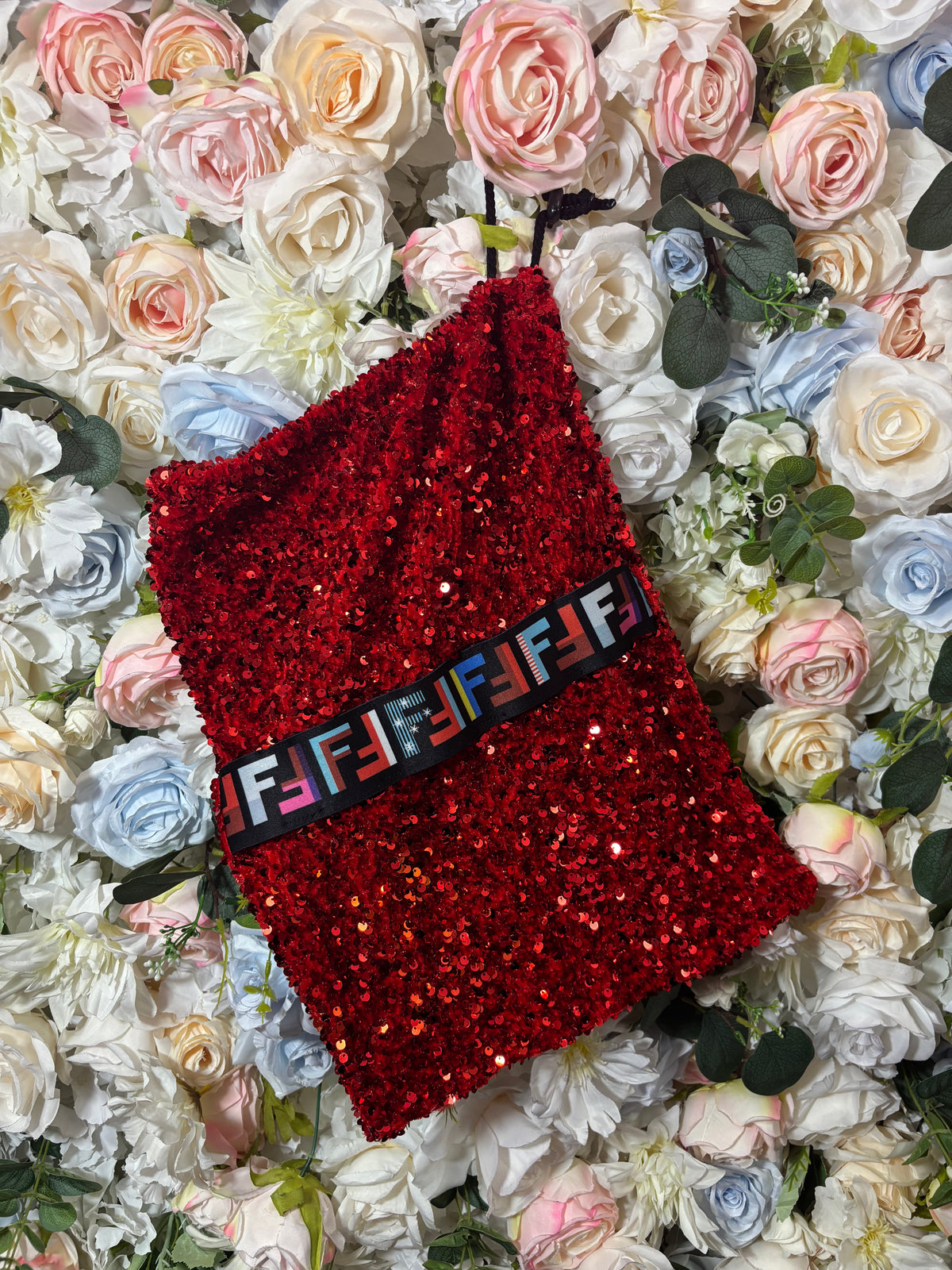 Red Sequence Money Bag