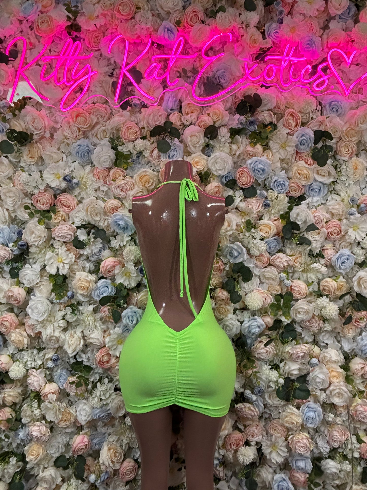 Neon Green Dress - Sexy Formal Evening Dress, Exotic Dancewear, Date Night Outfit, Rave Festival Clubwear