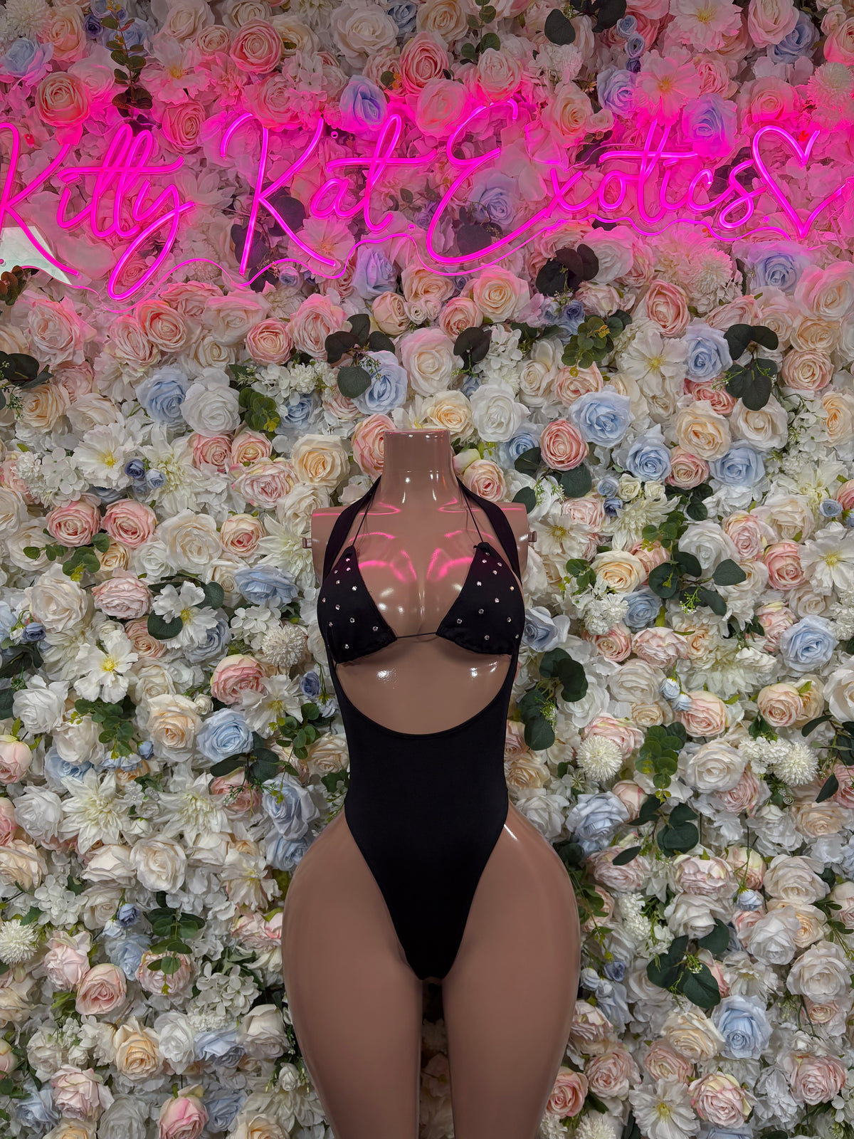 Black One-Piece Bodysuit  – Exotic Dance & Rave Wear Fesival Bodysuit