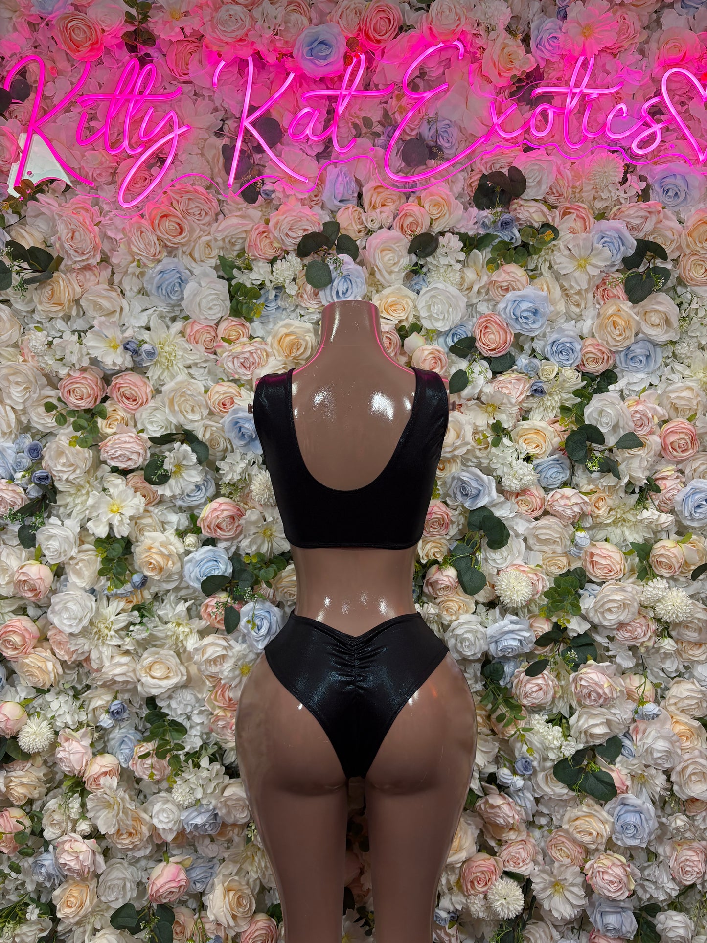 Black Two Piece Festival Outfit Dancewear, Swimwear Clubwear