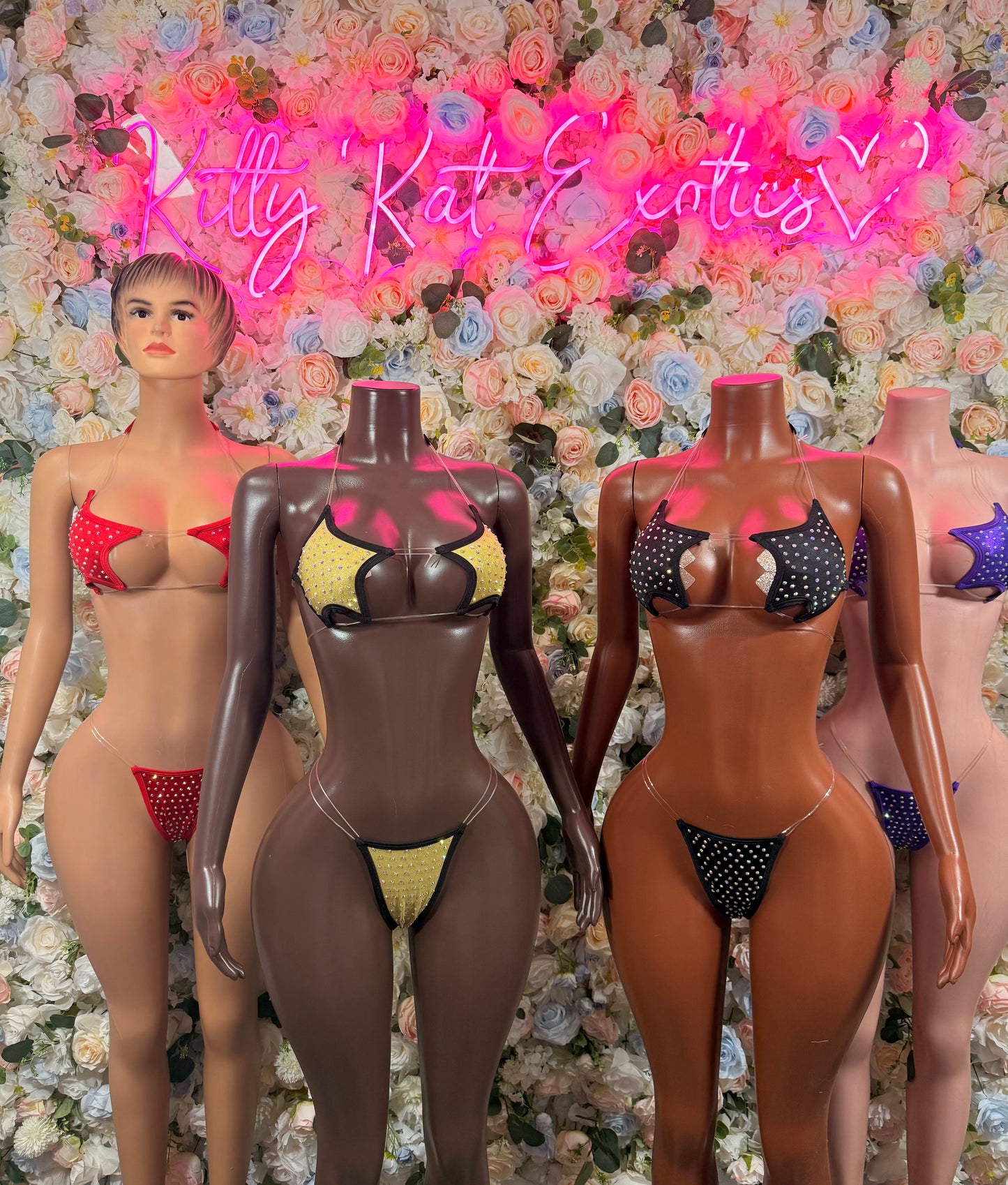 Exotic dancewear Gold rhinestone bikini set – two piece stripper outfit, rave wear costume, pole dance lingerie, festival bikini