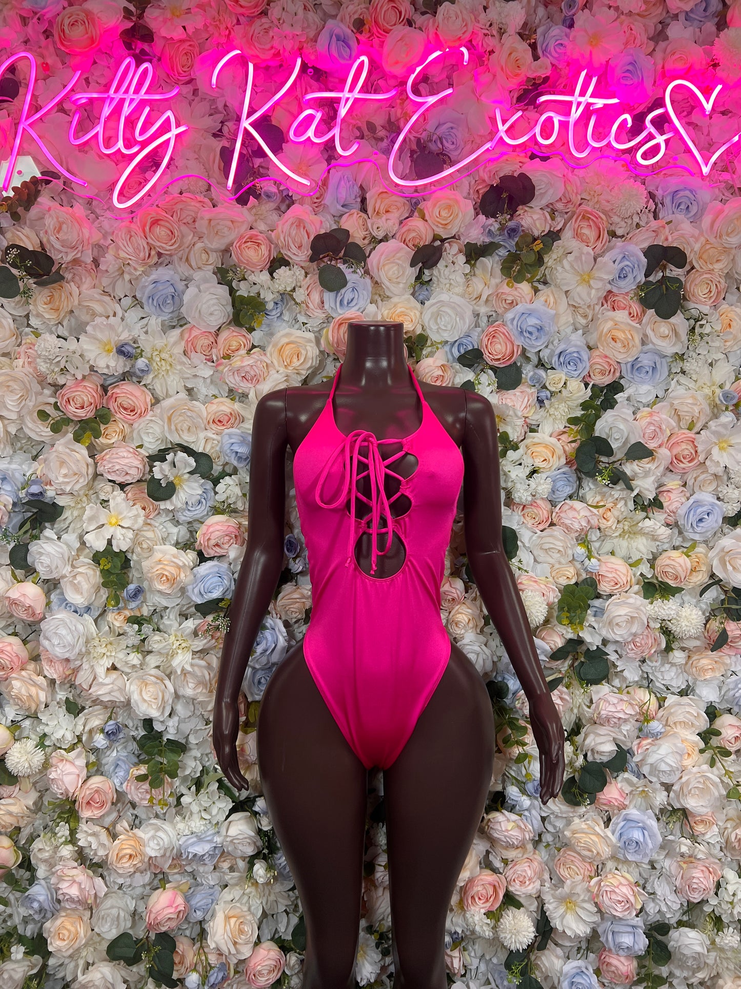 Pink Bottlegirl Bodysuit  - One Piece Bartender Outfit,  Exotic Dancewear Club Wear