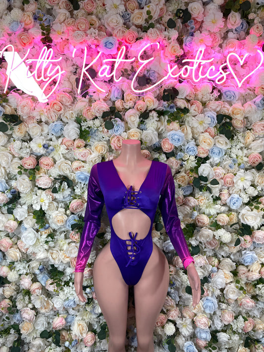 Bottlegirl Bodysuit Purple - One Piece Bartender Outfit