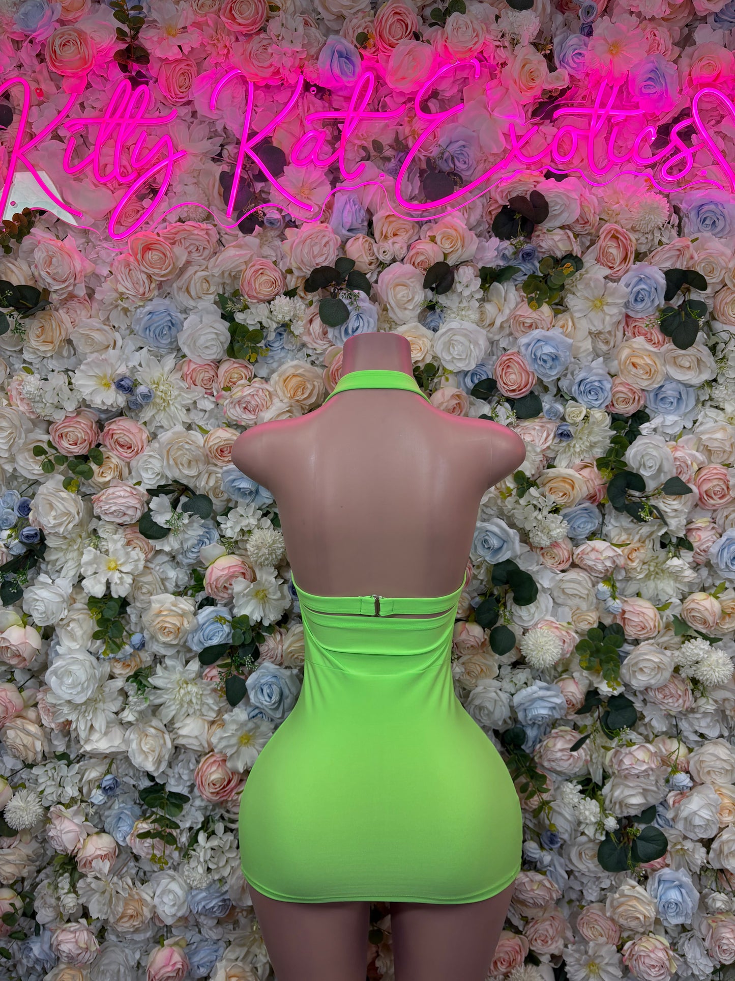 Neon Green Festival Dress – l Exotic Date Nite Dress, Dancewear for Performers & Club Dress