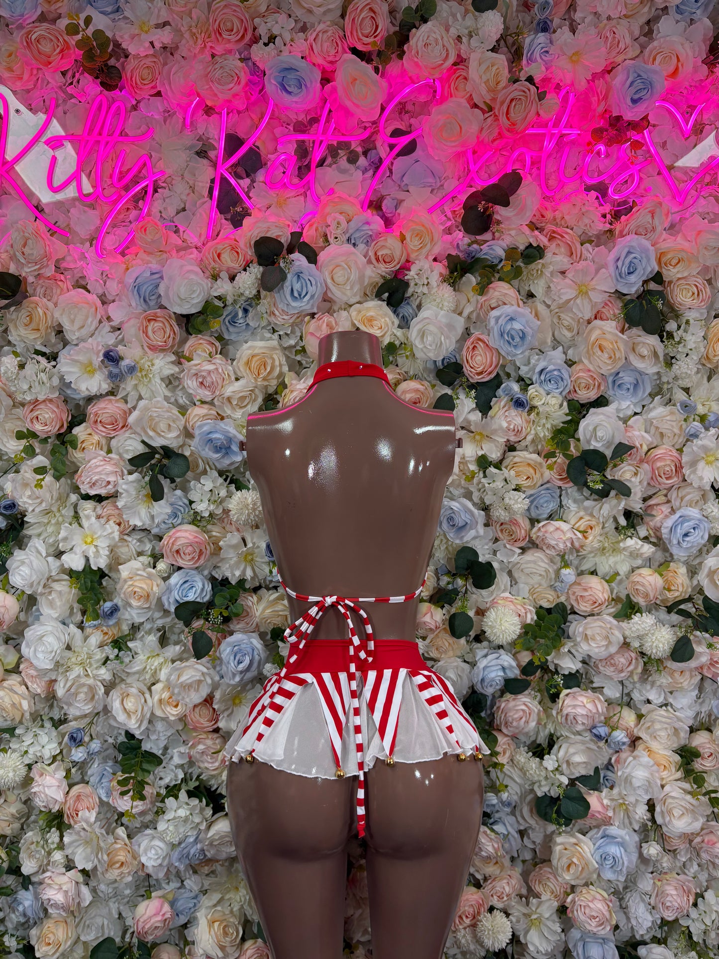 Christmas Costume Two Piece Skirt Set Outfit – Holiday Bartender Dancewear Set for Holiday Parties