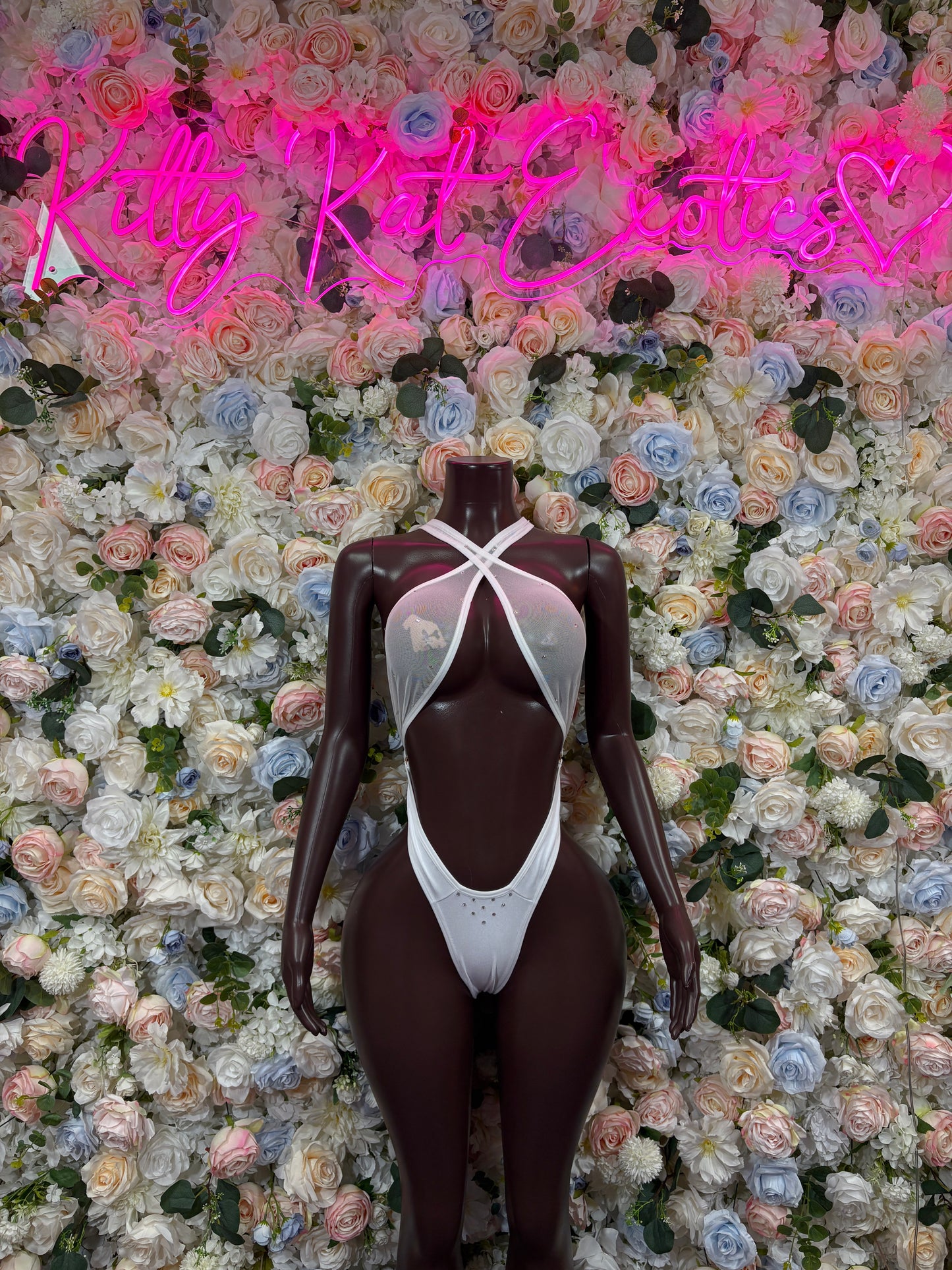 White Bodysuit Festival - Rave Outfit, Exotic Dancewear, Summer Performer Costume