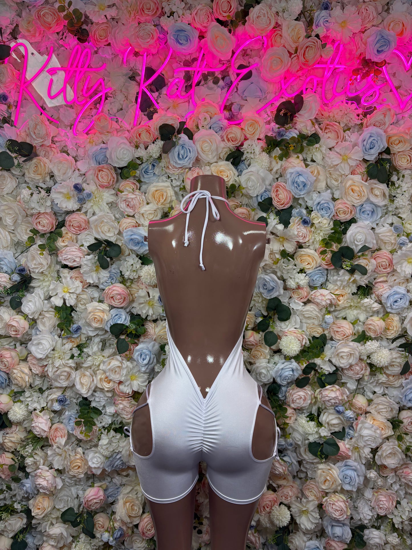 Bottlegirl Bodysuit Silver Cheetah One Piece - Hologram Design | Exotic Dancewear for Performers, Raves