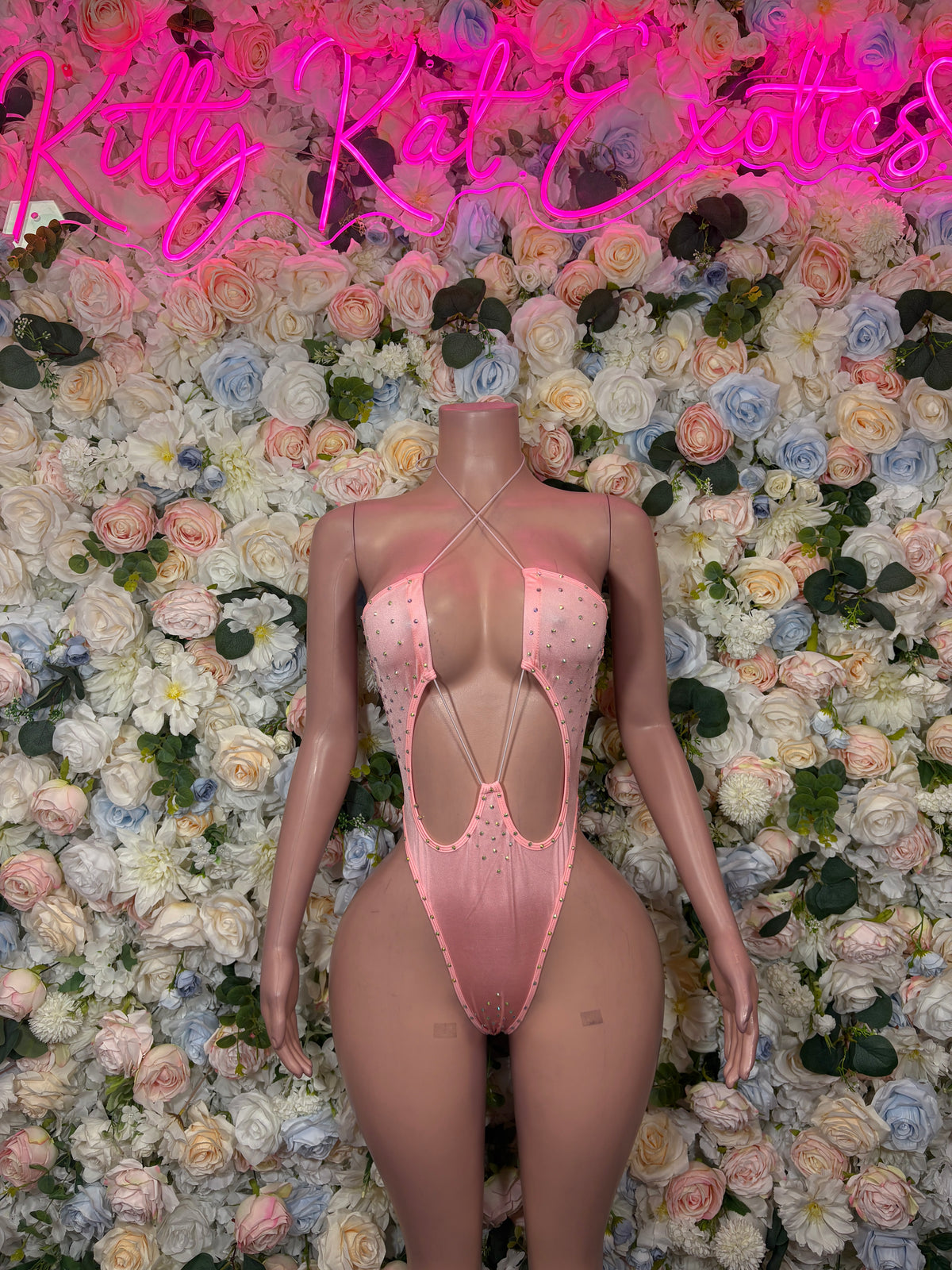 Pink Rhinestone One Piece - Festival Dancewear