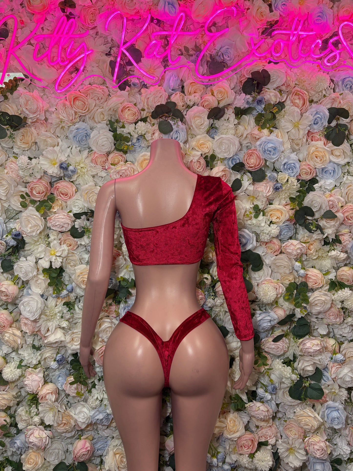 Burgundy Two Piece -  Exotic Dancewear  -  Rave Outfit - Sexy Festival Outfit, Clubwear, Performance Costume