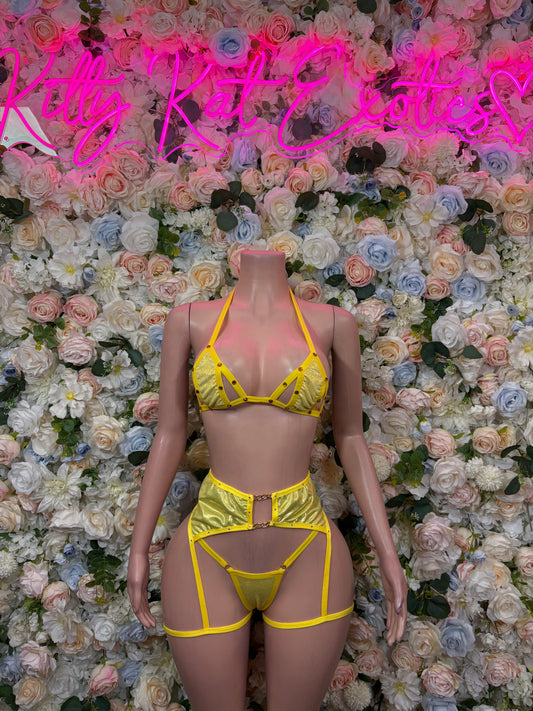 Yellow Two Piece Set –  Exotic Dancewear Lingerie