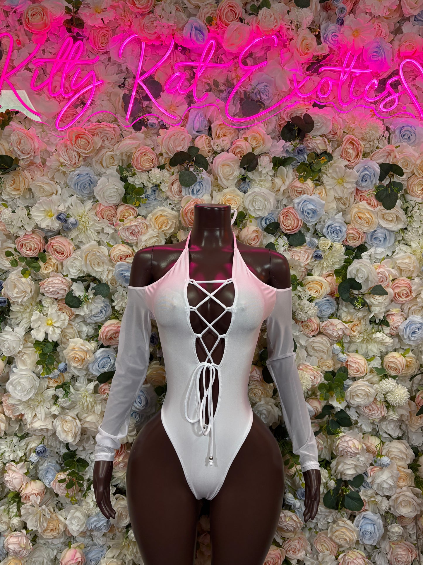 Bottlegirl White One Piece Bodysuit Exotic Dancewear Rave Festival Outfit