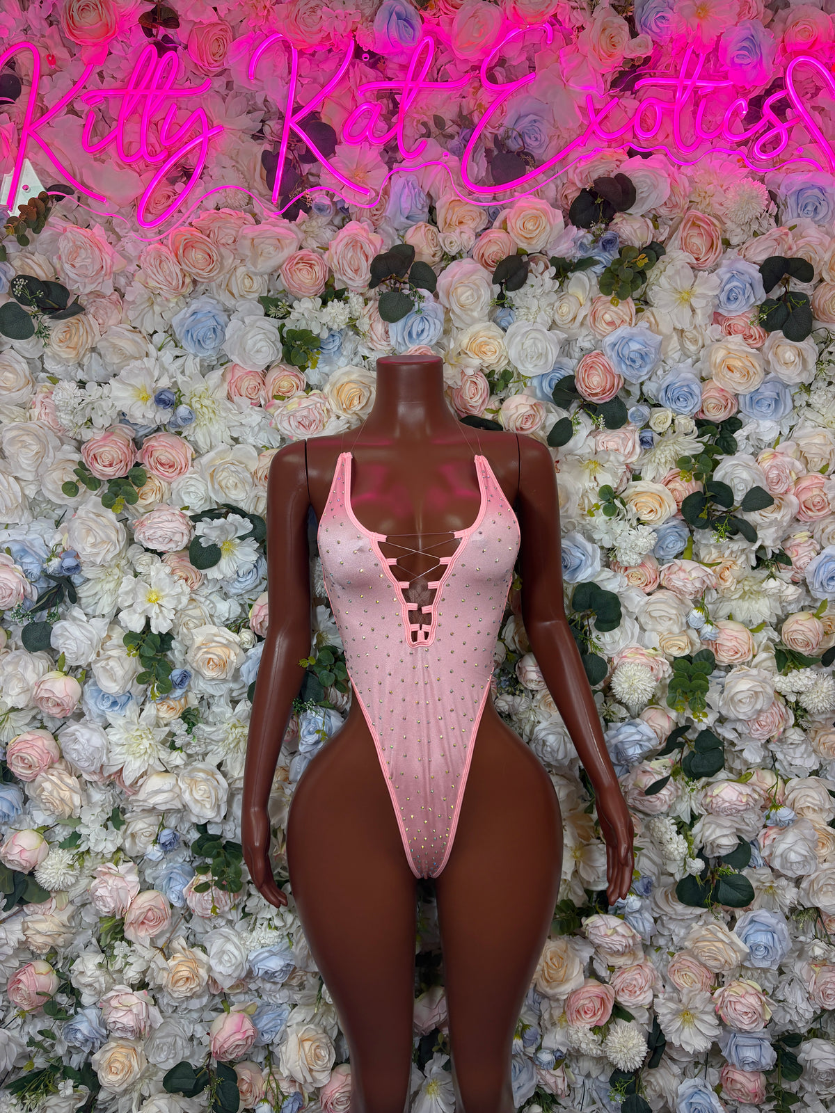 Pink Rhinestone One Piece - Festival Dancewear