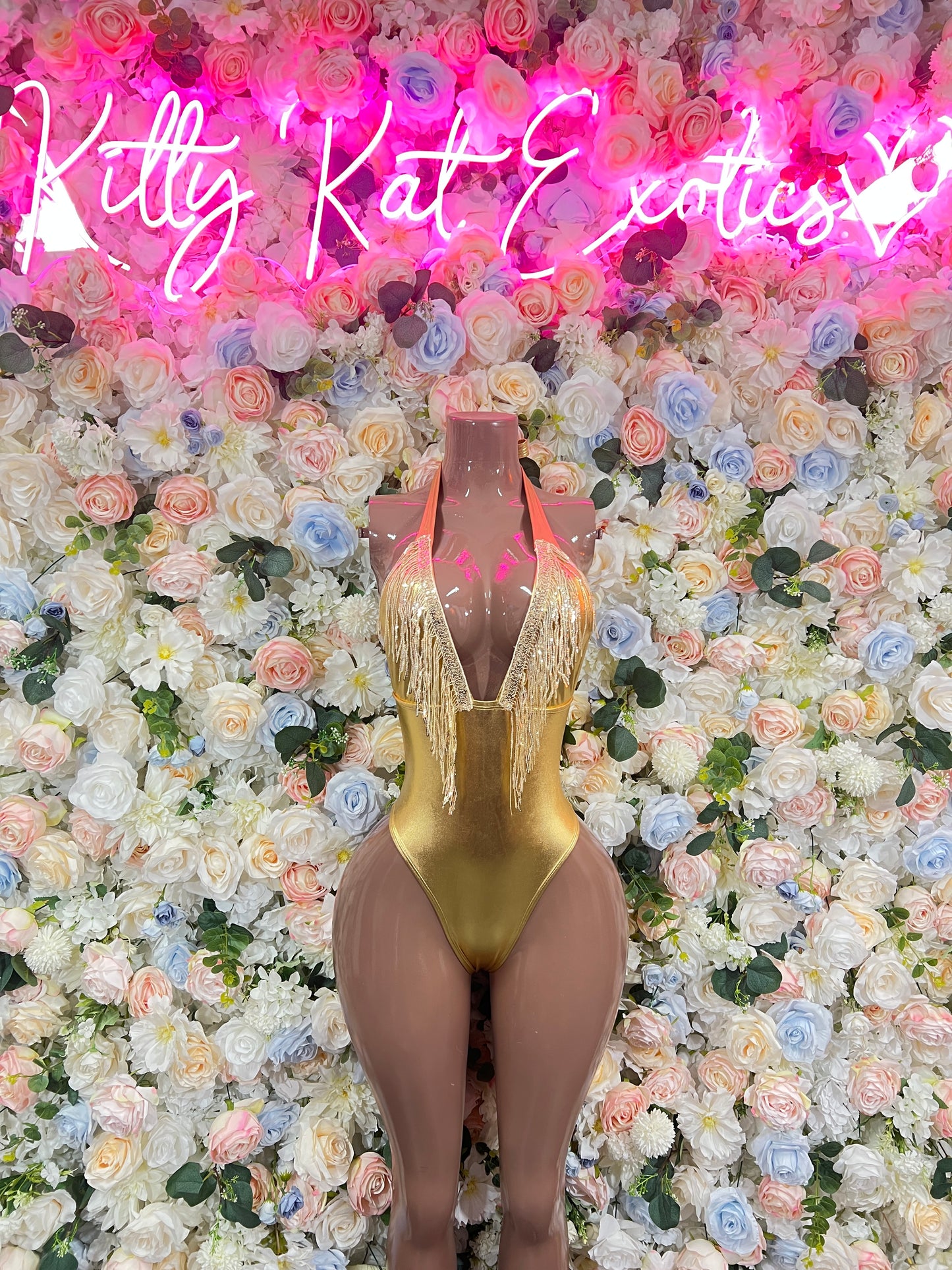 New Years Gold Metallic Bodysuit One Piece Women – New Year’s Eve Outfit, Exotic Dancewear, Stage Performance Costume