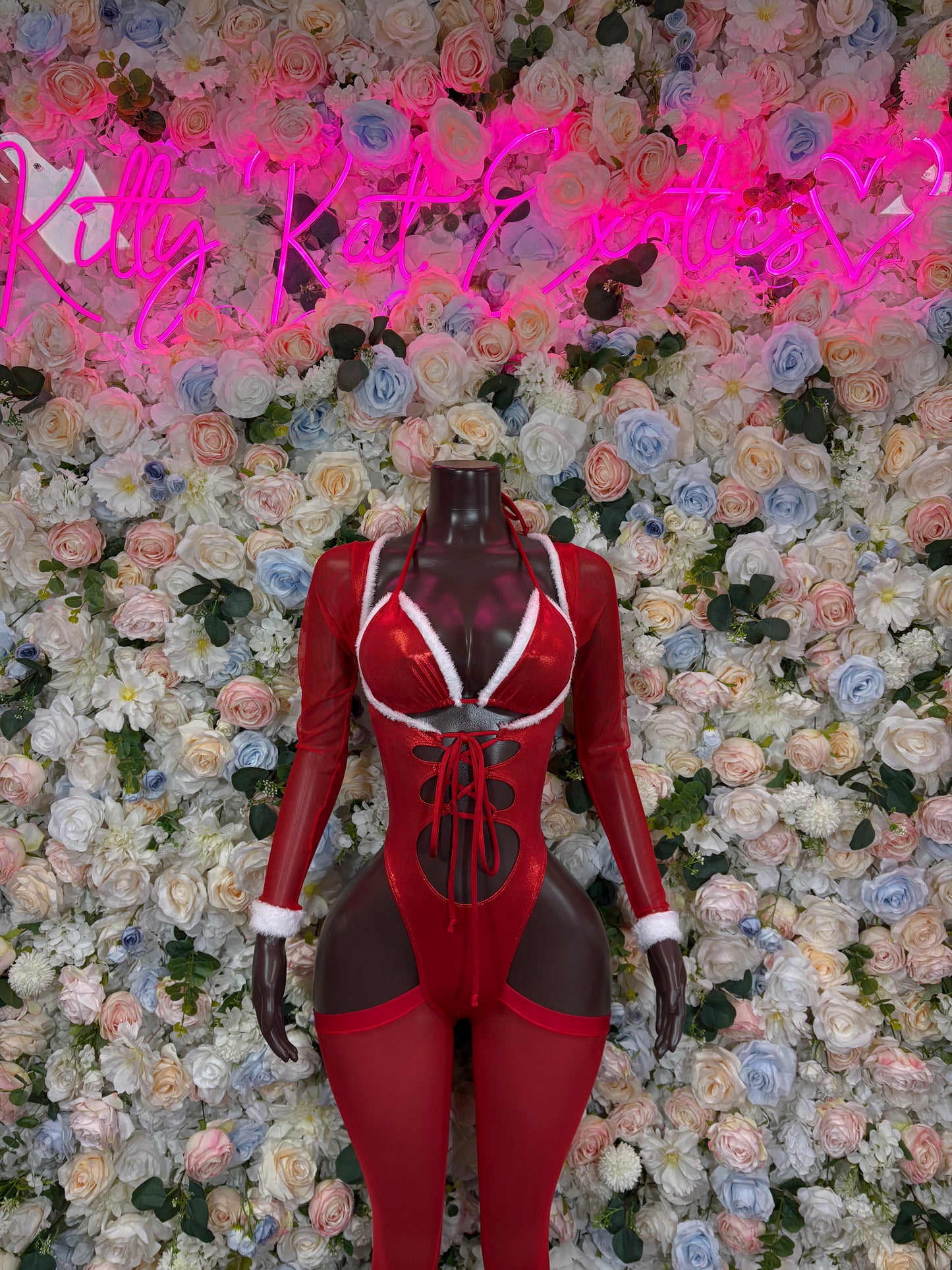 Bottlegirl Outfit Christmas Sexy Santa Bodysuit  Costume Santa Baby Outfit Bartender Dancewear