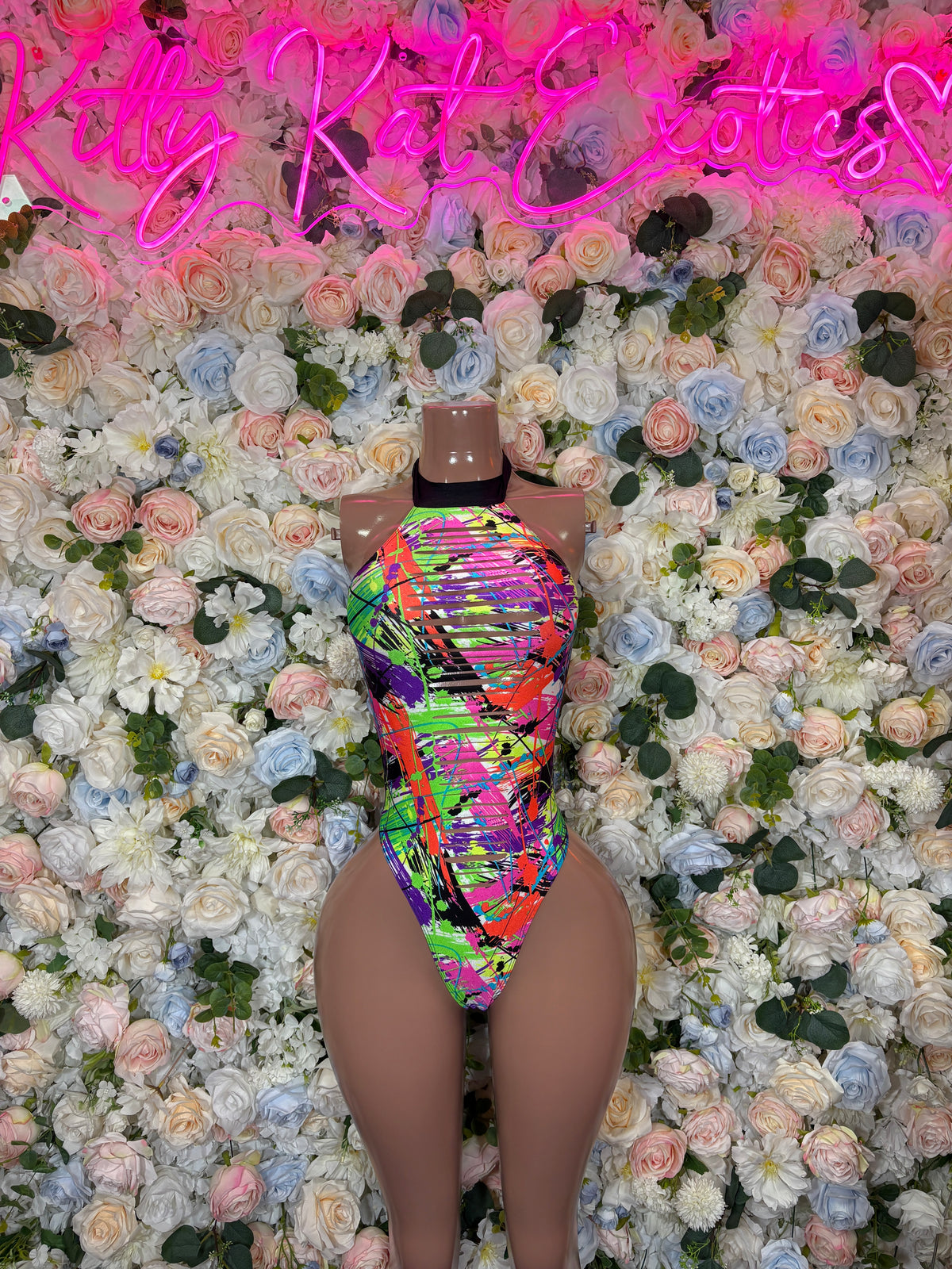 Multicolor Bodysuit -  One Piece Festival Outfit,  Dancewear