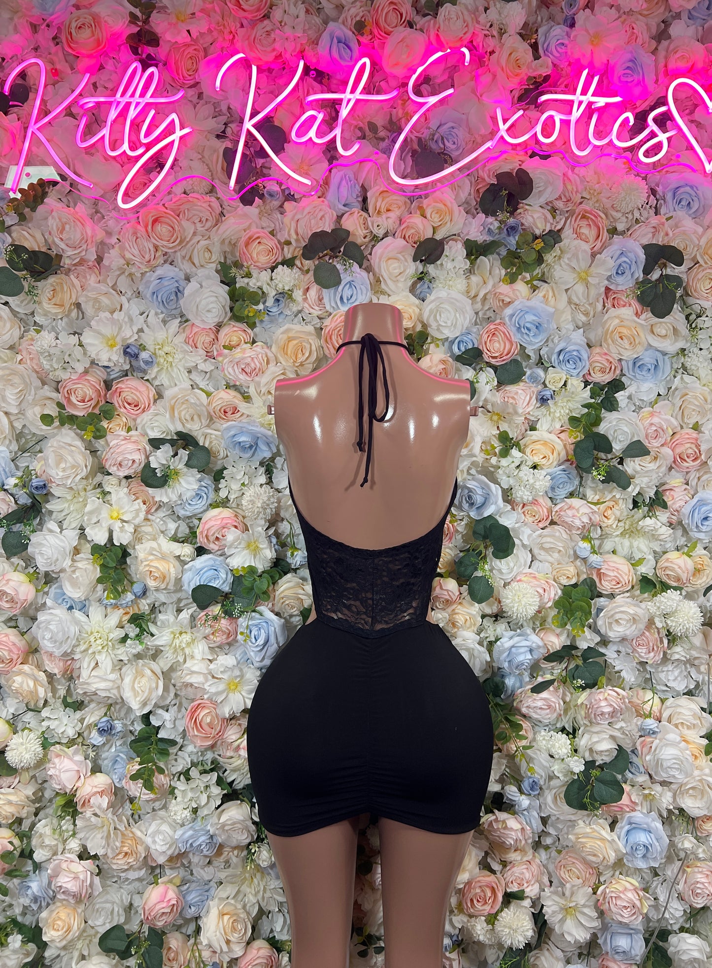 Black One Piece Dress - Sexy Date Night Club Dress | Rave Festival Exotic Dancewear Clubwear Bottle Girl Ravewear - KittyKatExotics