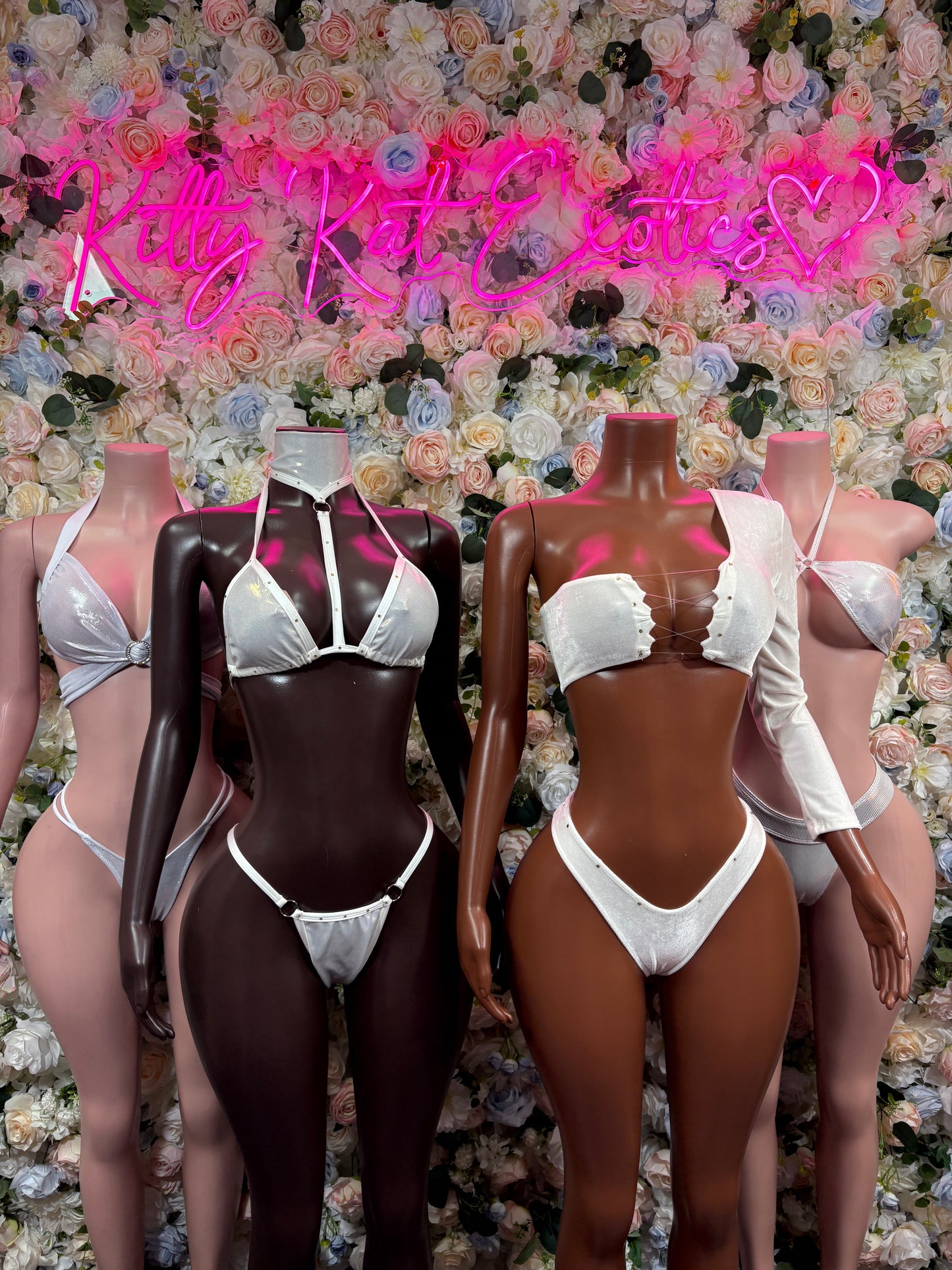 Silver Metallic Two Piece Festival Bikini - Rave Outfit, Exotic Dancewear, Summer Outfit