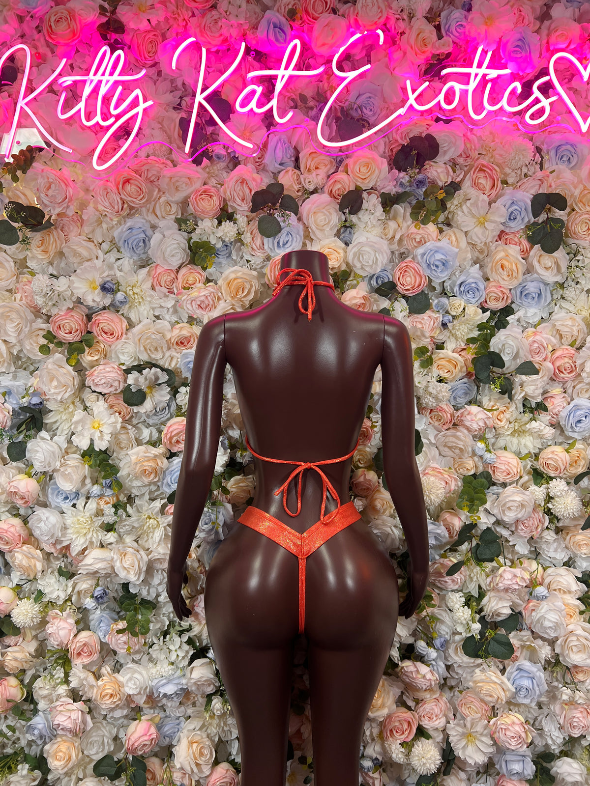 Orange Metallic Two Piece Bodysuit – Summer Festivals & Rave Wear Dancewear