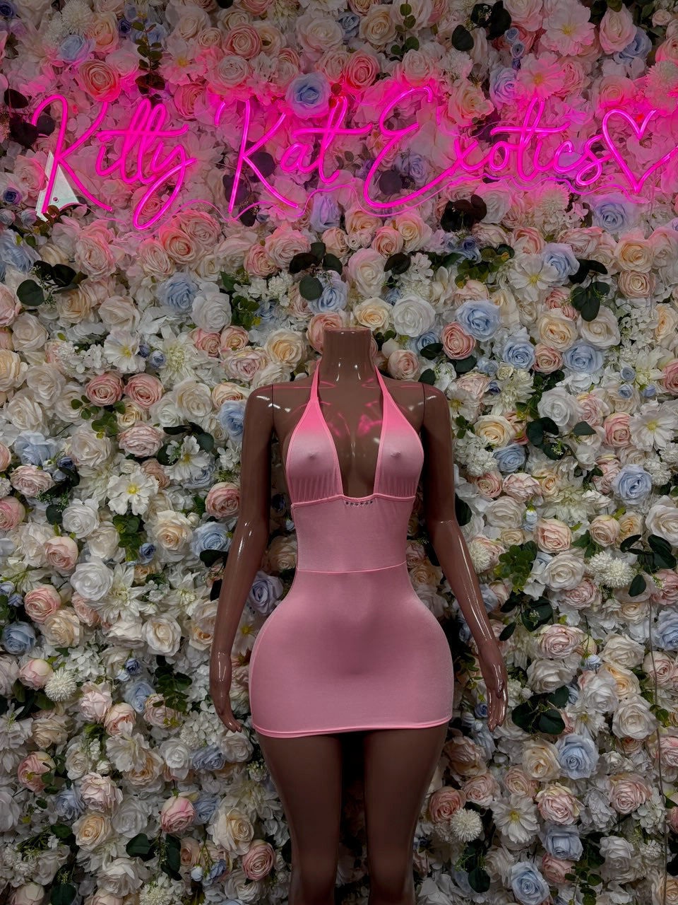 Bartenders Baby Pink Dress Rave Festival Outfit Women - Bartenders Clubwear Bottle Girl Ravewear