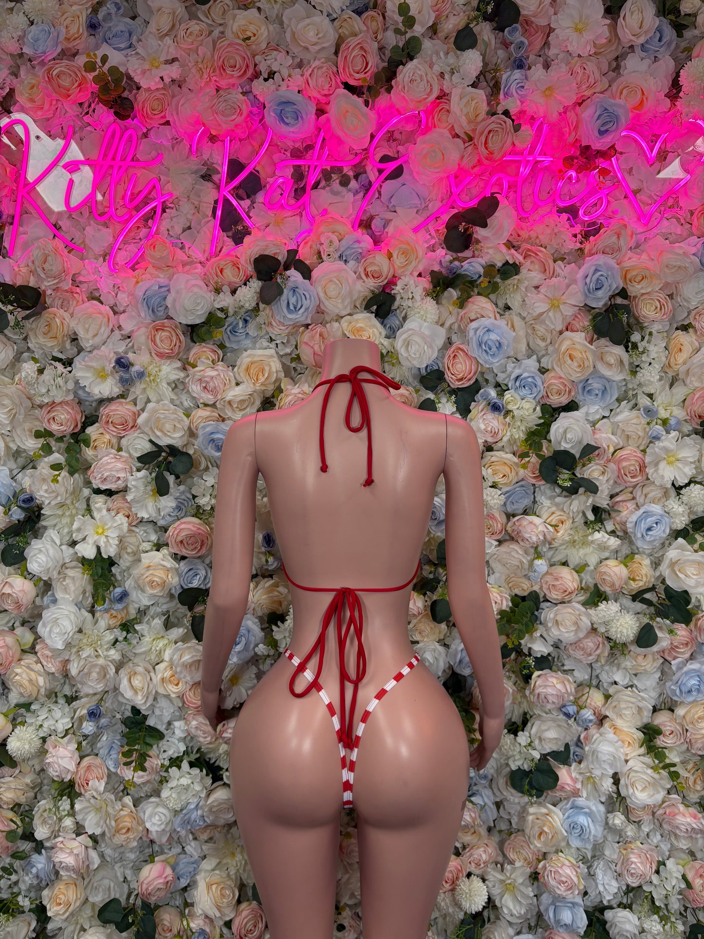 Christmas Festival Two Piece Bikini Outfit – Holiday Bartender Dancewear Set for Holiday Parties