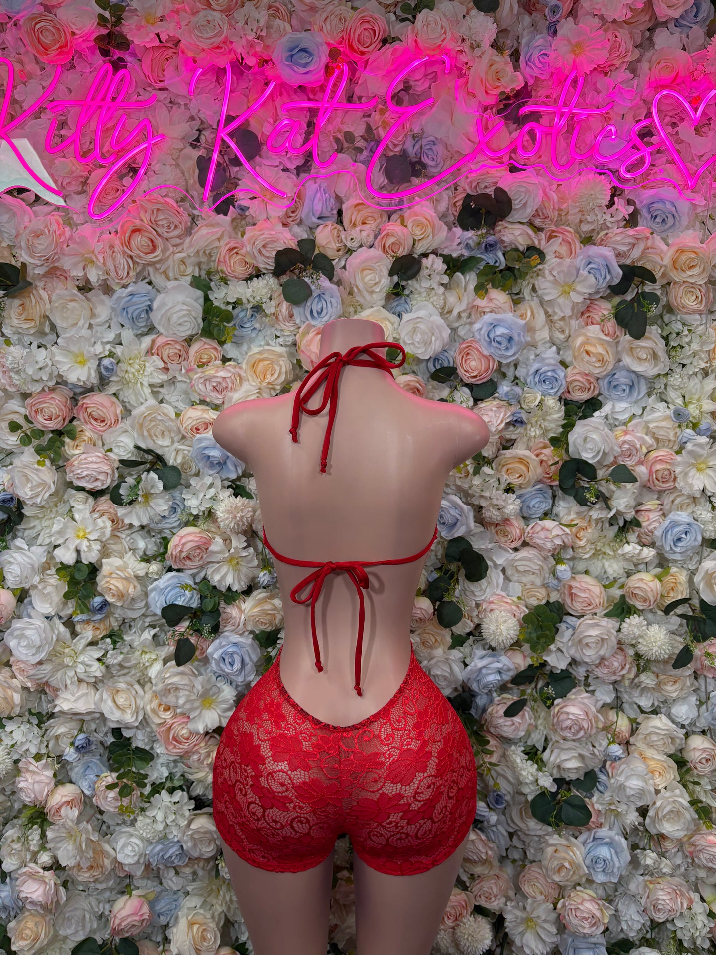Red Bodysuit Rave Festival Outfit Women - Exotic Dancewear Stripper Clubwear Bottle Girl Ravewear