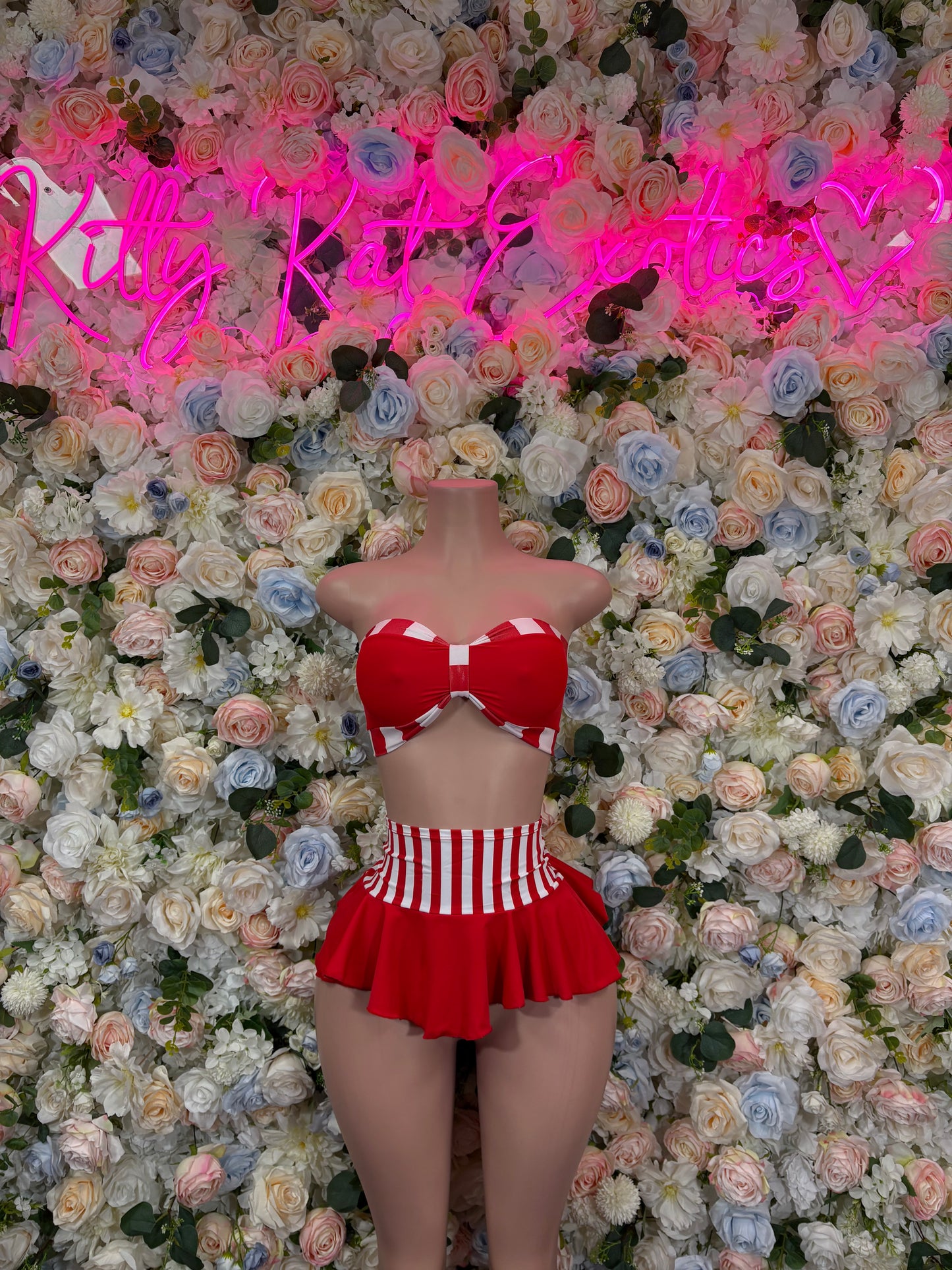 Christmas Costume Two Piece Skirt Set Outfit – Holiday Bartender Dancewear Set for Holiday Parties